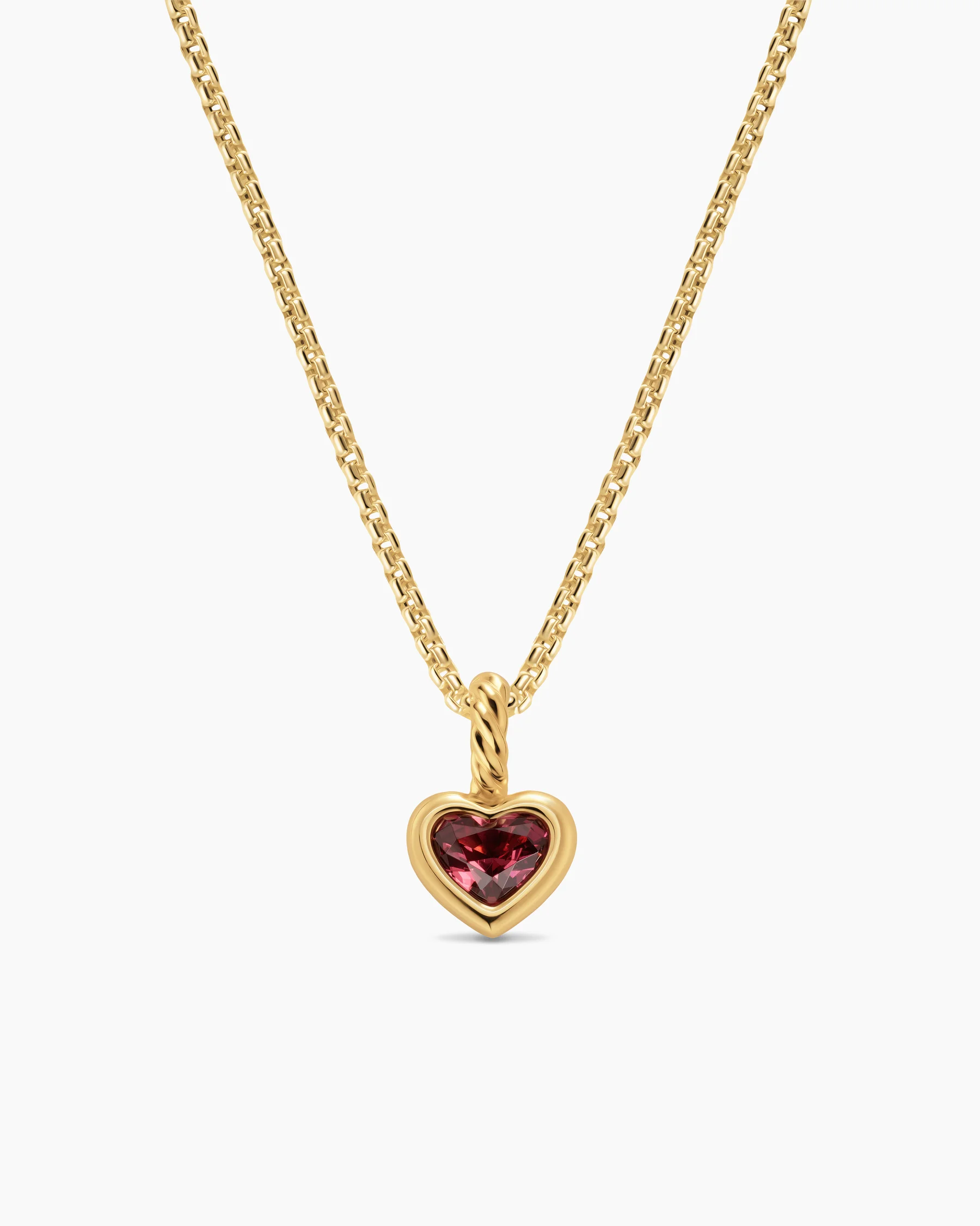 Mini Heart Amulet in Sterling Silver with 14K Yellow Gold and Morganite, 7.2mm