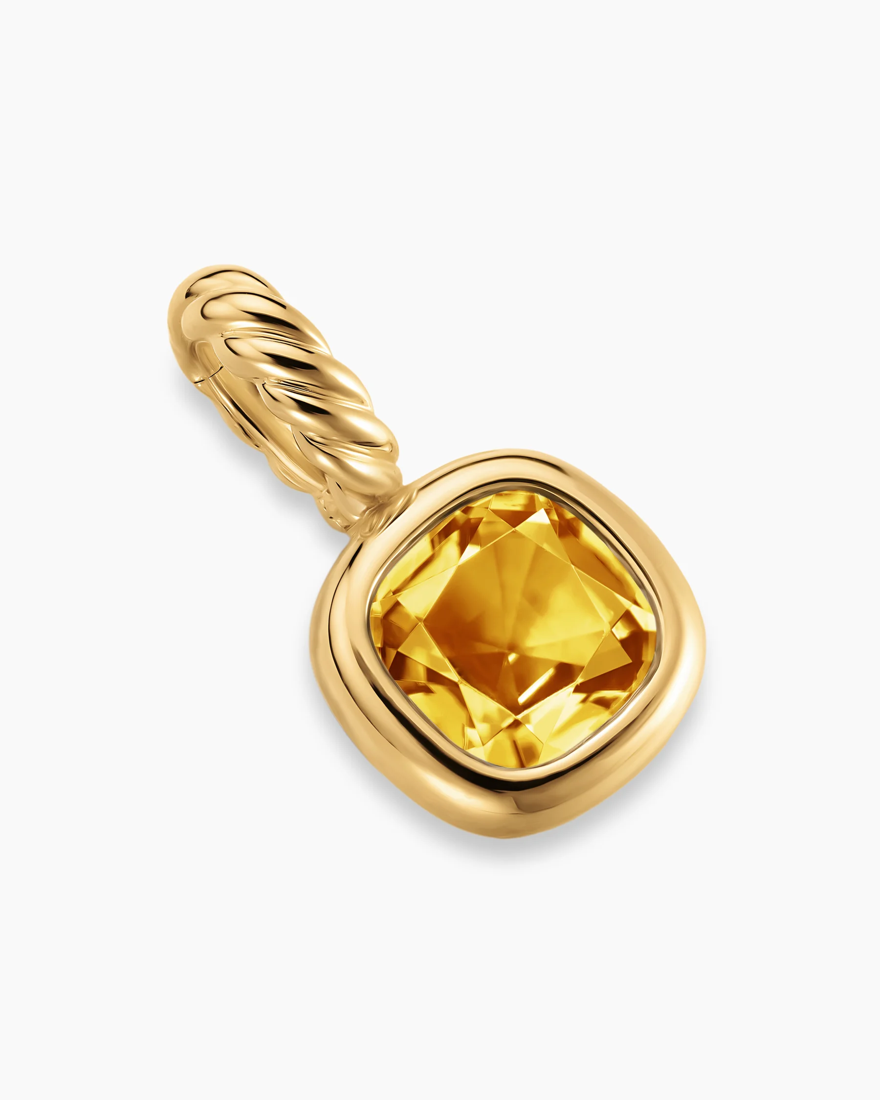 Mini Cushion Cut Amulet in 18K Yellow Gold with Citrine, 5.5mm 3 Mini Cushion Cut Amulet in 18K Yellow Gold with Citrine, 5.5mm