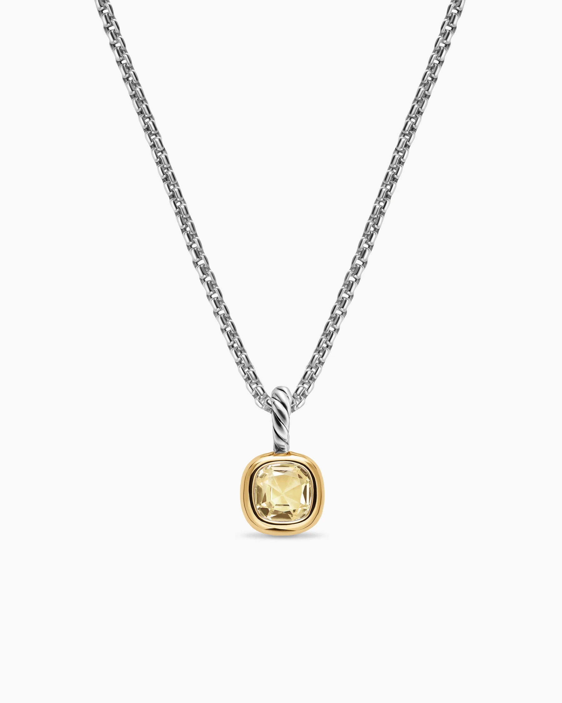 Mini Cushion Cut Amulet in 18K Yellow Gold with Citrine, 5.5mm 31 Mini Cushion Cut Amulet in 18K Yellow Gold with Citrine, 5.5mm