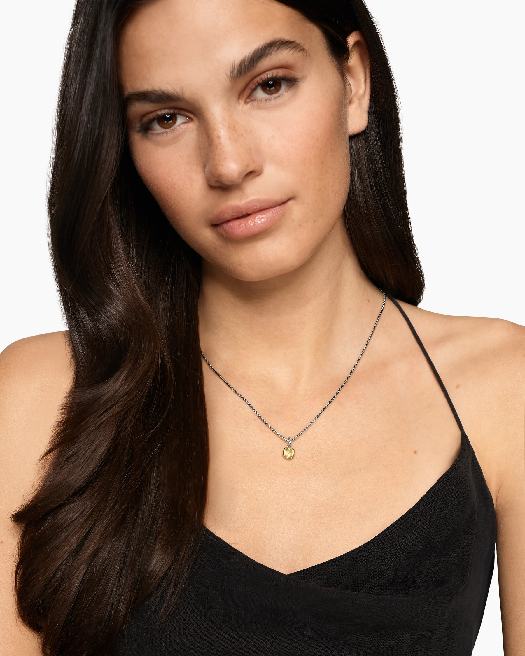 Mini Cushion Cut Amulet in 18K Yellow Gold with Citrine, 5.5mm 32 Mini Cushion Cut Amulet in 18K Yellow Gold with Citrine, 5.5mm