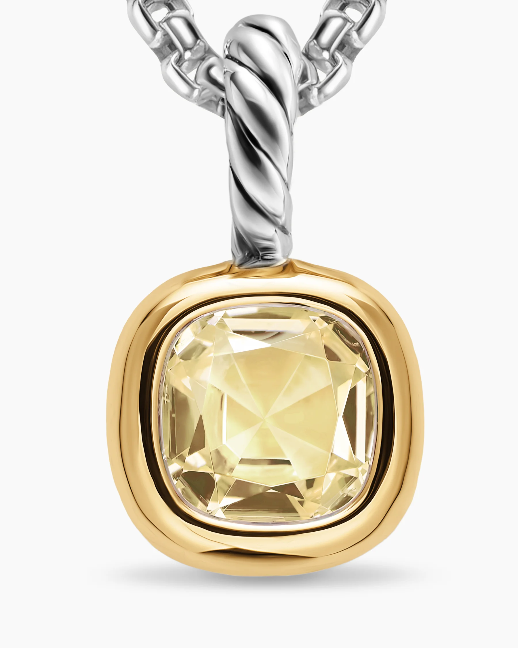 Mini Cushion Cut Amulet in 18K Yellow Gold with Citrine, 5.5mm 35 Mini Cushion Cut Amulet in 18K Yellow Gold with Citrine, 5.5mm