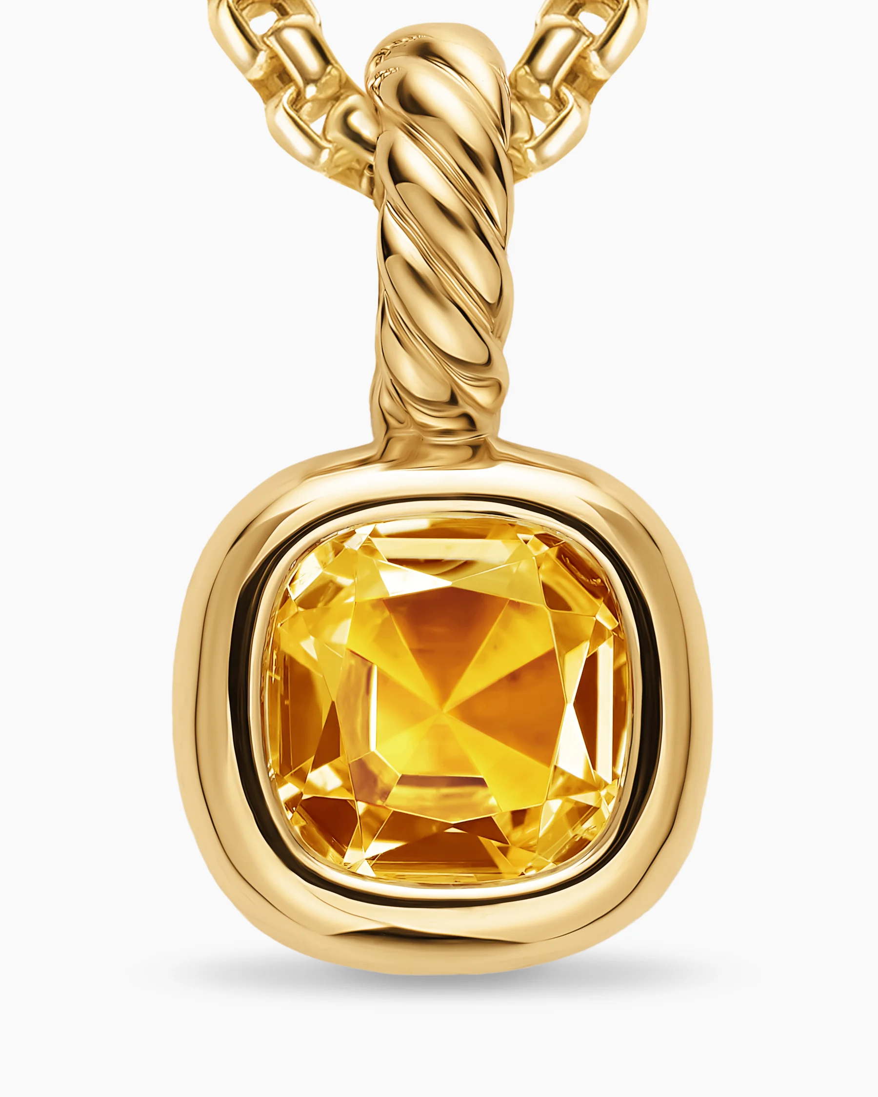 Mini Cushion Cut Amulet in 18K Yellow Gold with Citrine, 5.5mm 5 Mini Cushion Cut Amulet in 18K Yellow Gold with Citrine, 5.5mm