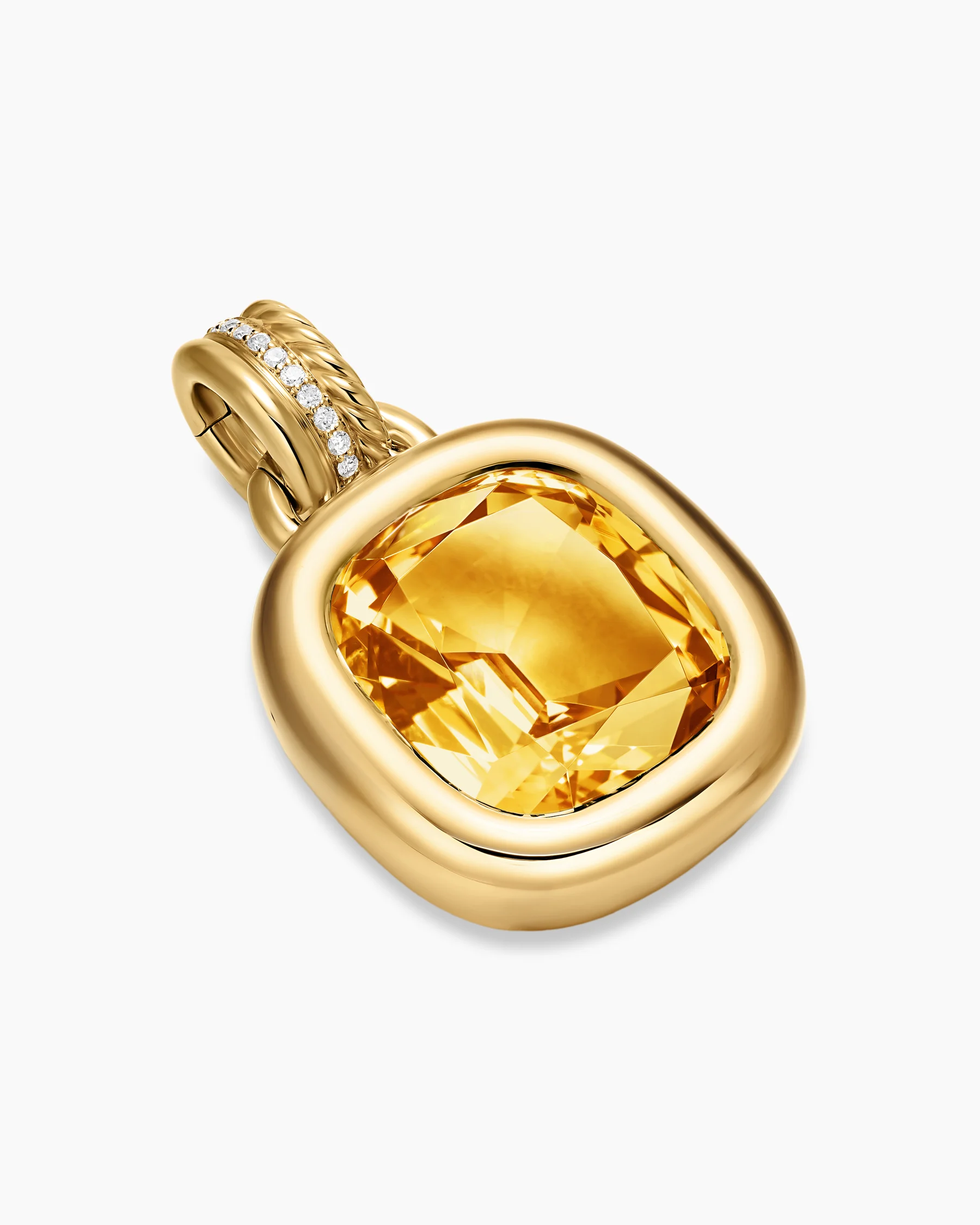 DY Mercer® Color Amulet in Sterling Silver with 18K Yellow Gold, Champagne Citrine and Diamonds, 17mm