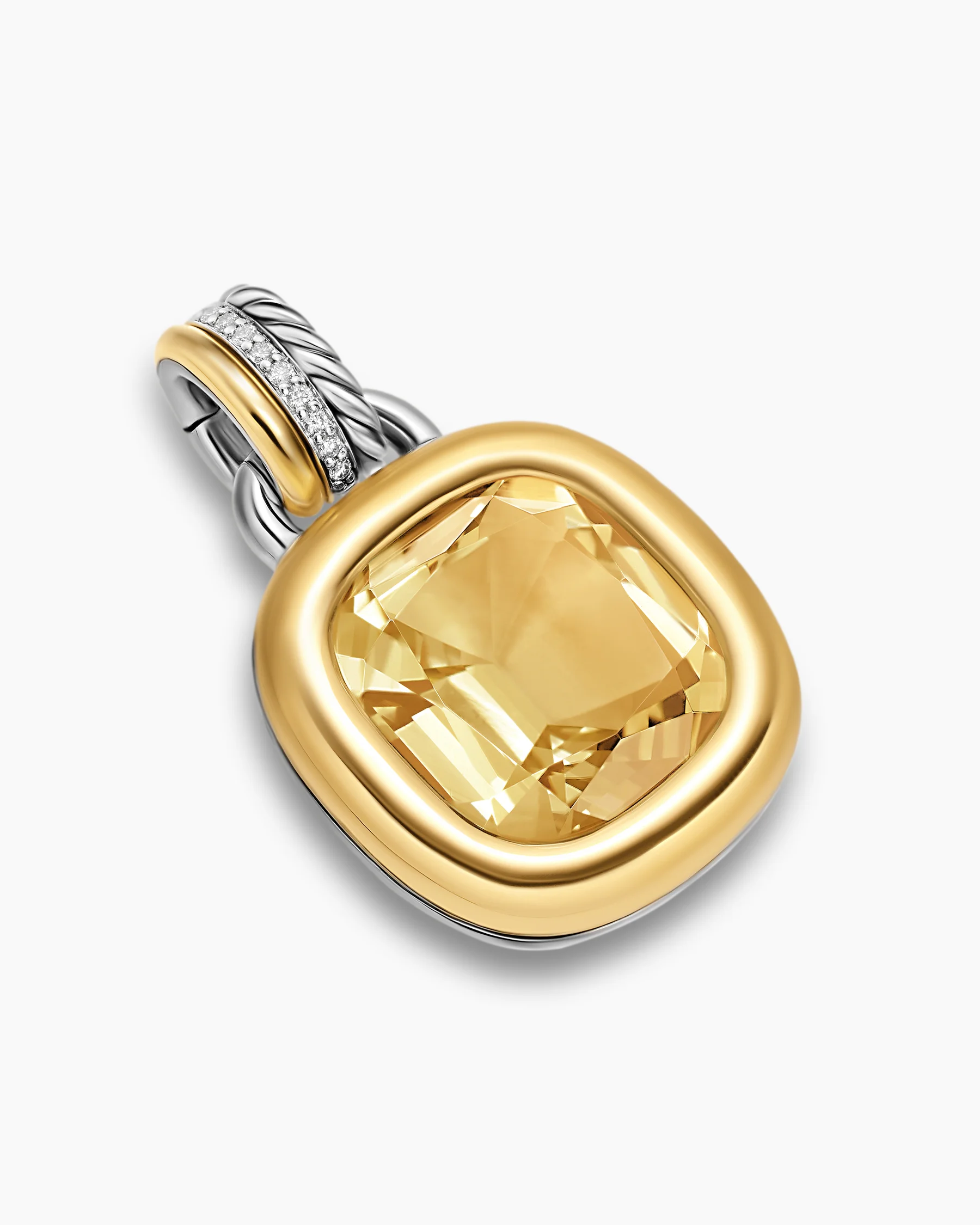 DY Mercer® Color Amulet in 18K Yellow Gold with Citrine and Diamonds, 13mm