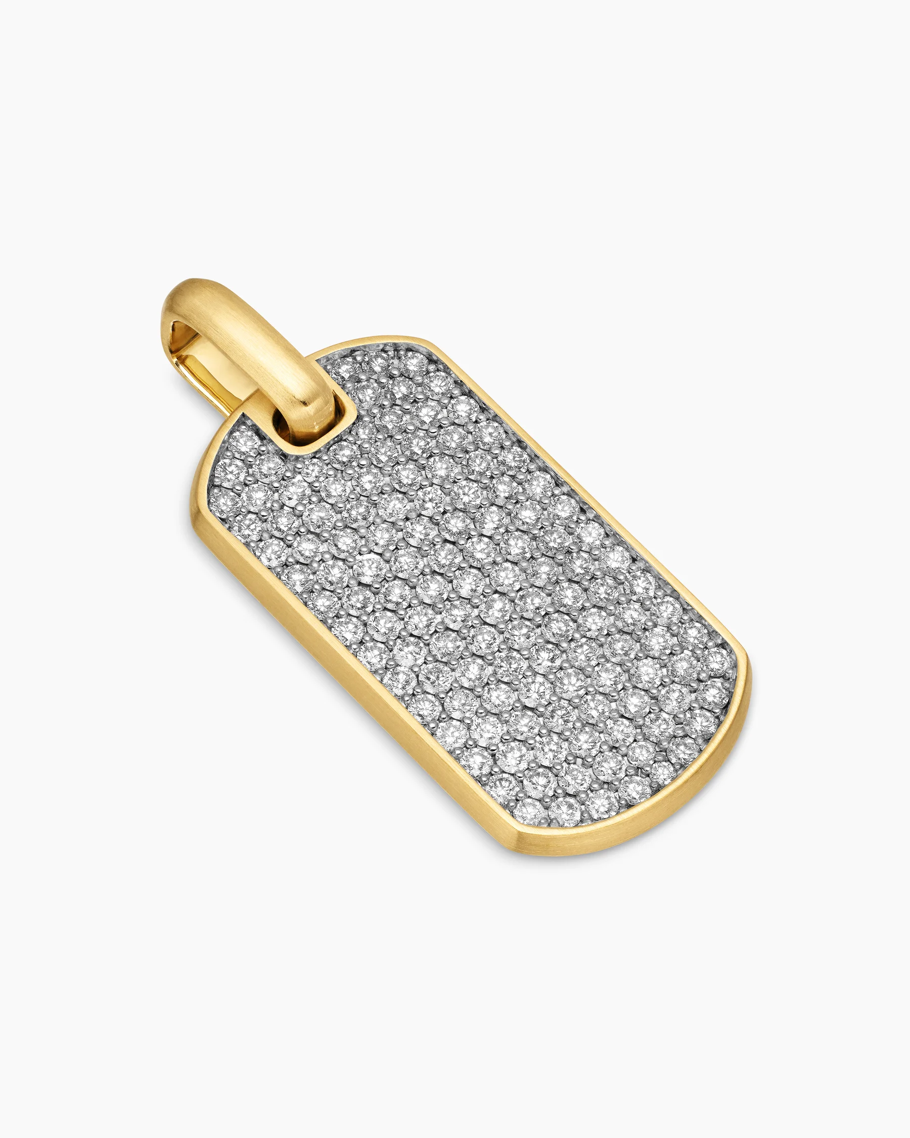 Chevron Tag in 18K Yellow Gold with Diamonds, 35mm 11 Chevron Tag in 18K Yellow Gold with Diamonds, 35mm