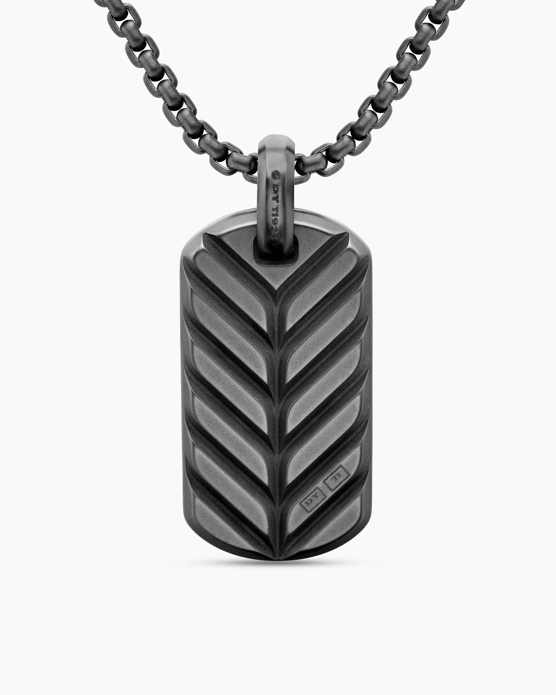 Chevron Tag in 18K Yellow Gold with Diamonds, 35mm 116 Chevron Tag in 18K Yellow Gold with Diamonds, 35mm