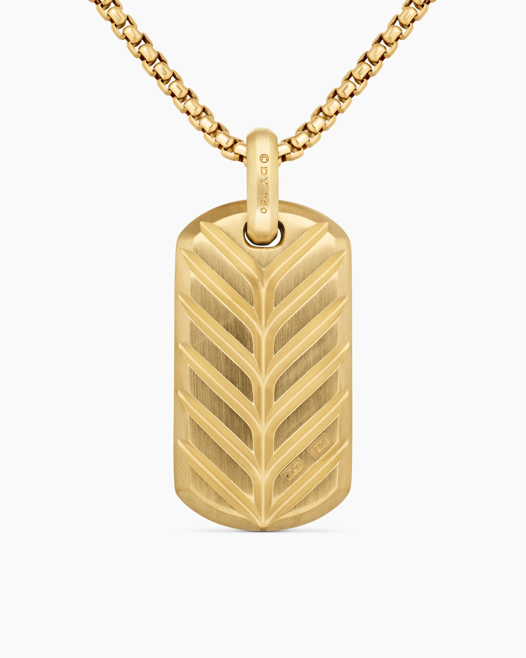 Chevron Tag in 18K Yellow Gold with Diamonds, 35mm 12 Chevron Tag in 18K Yellow Gold with Diamonds, 35mm