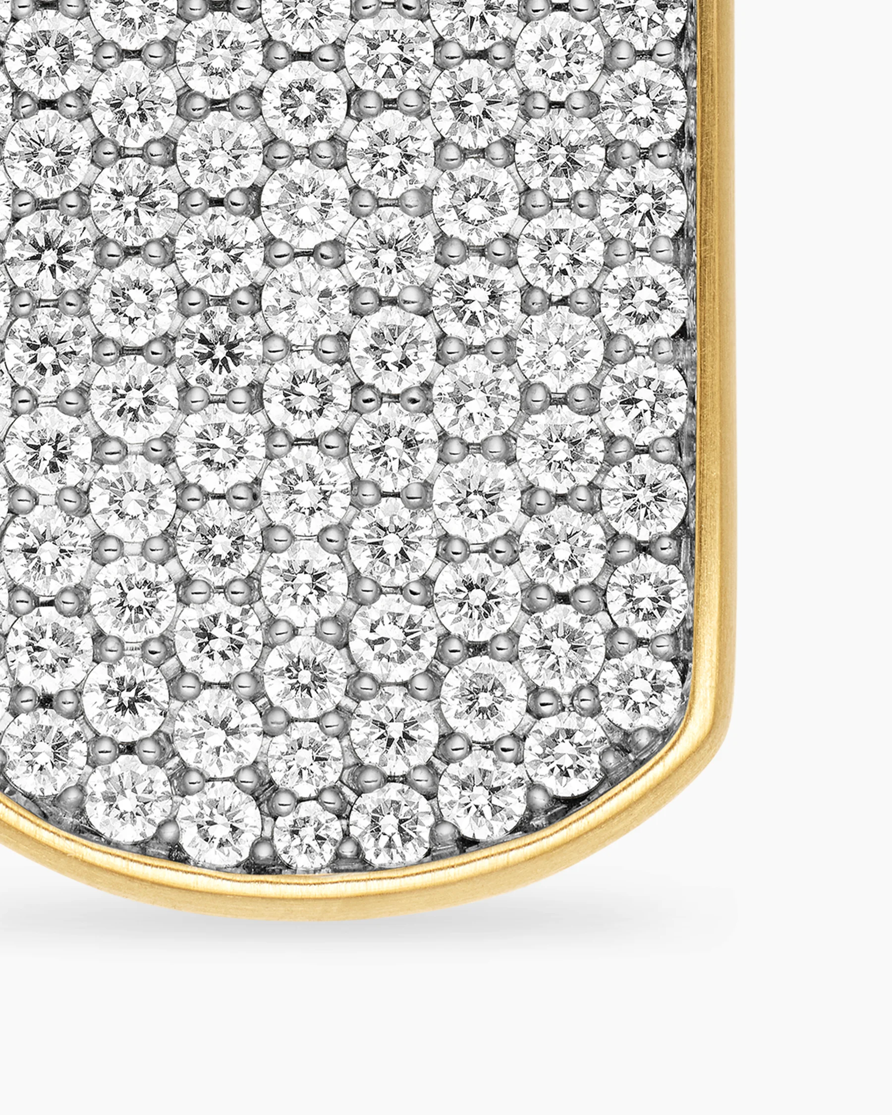 Chevron Tag in 18K Yellow Gold with Diamonds, 35mm 13 Chevron Tag in 18K Yellow Gold with Diamonds, 35mm