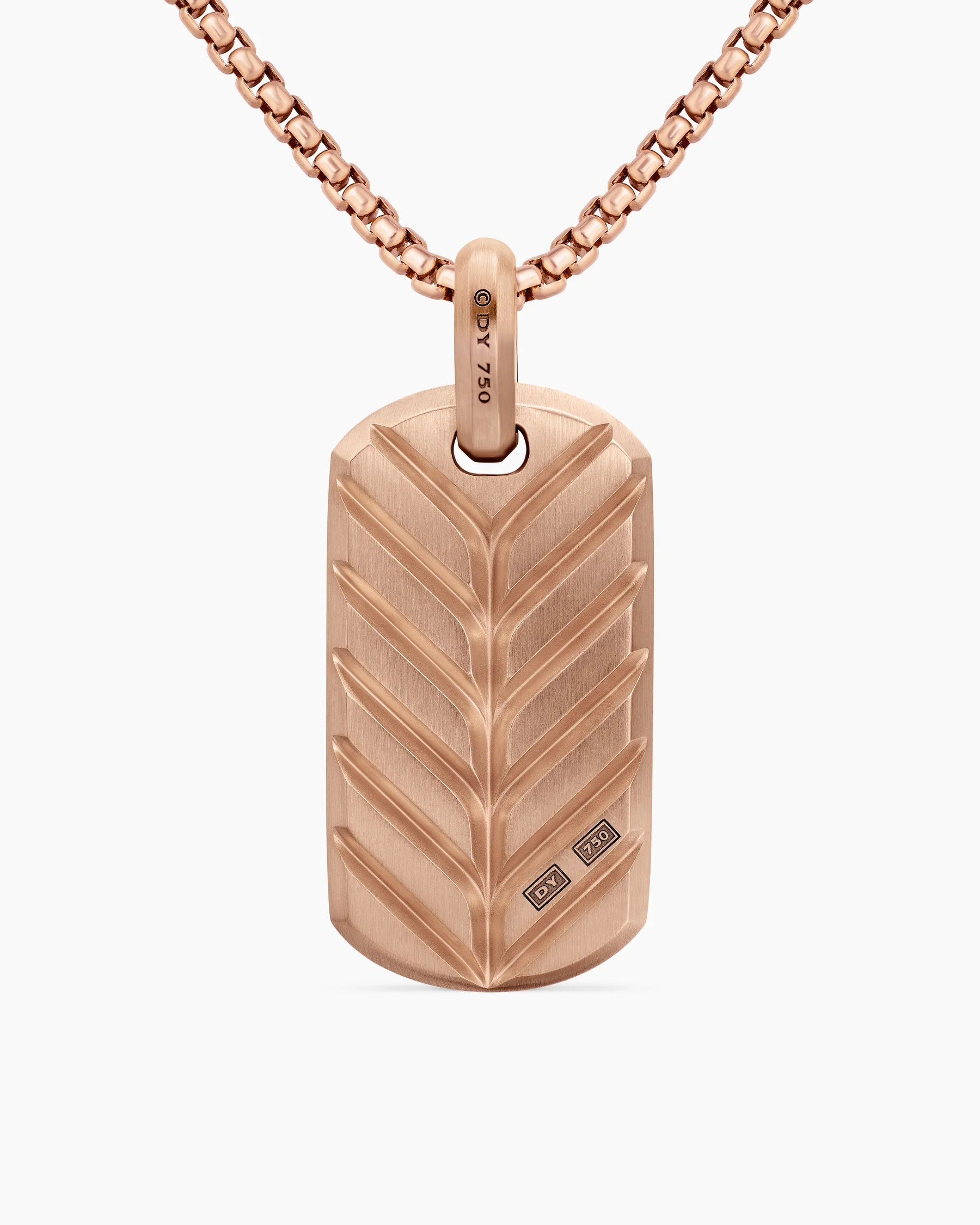 Chevron Tag in 18K Yellow Gold with Diamonds, 35mm 132 Chevron Tag in 18K Yellow Gold with Diamonds, 35mm