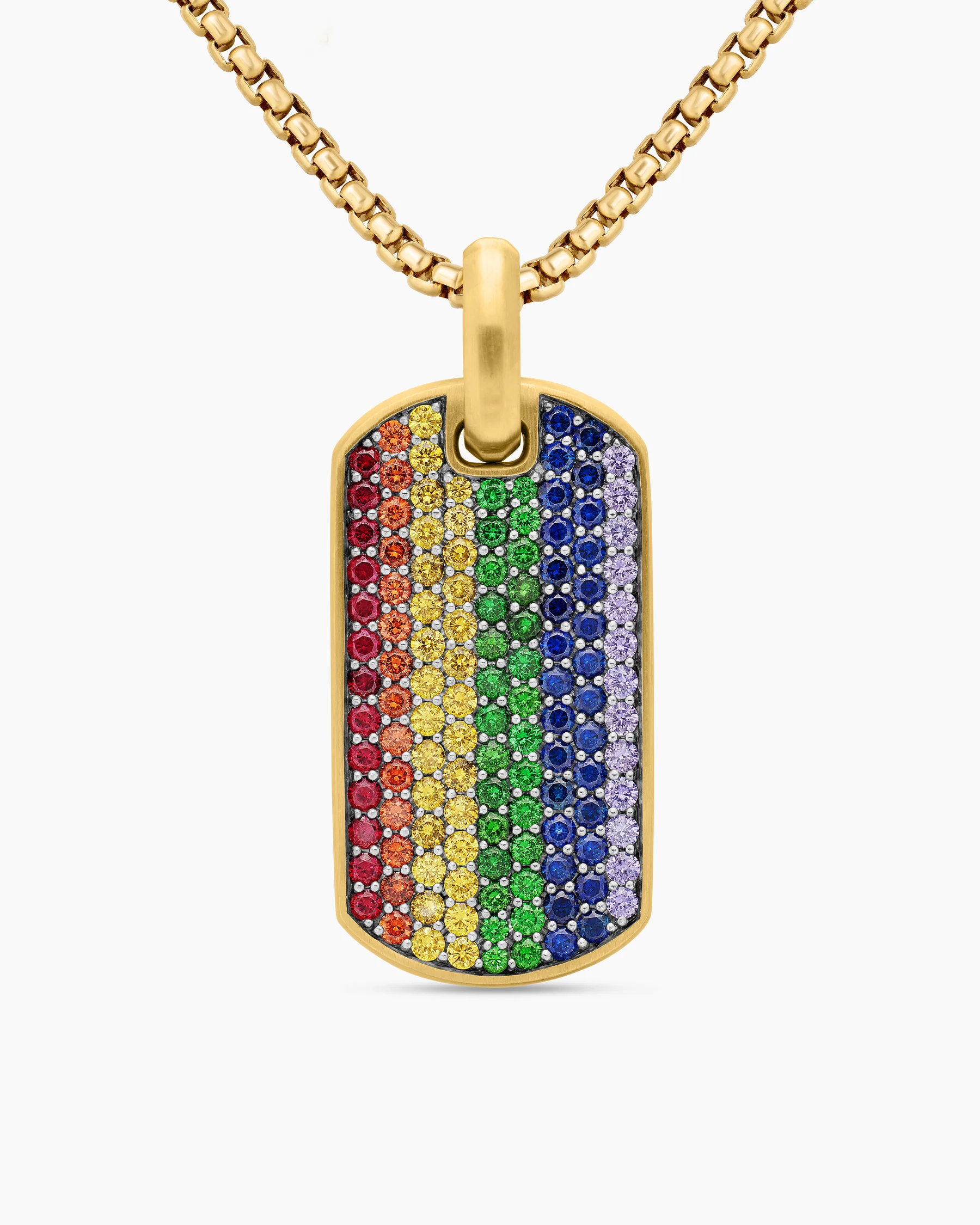 Chevron Tag in 18K Yellow Gold with Diamonds, 35mm 17 Chevron Tag in 18K Yellow Gold with Diamonds, 35mm
