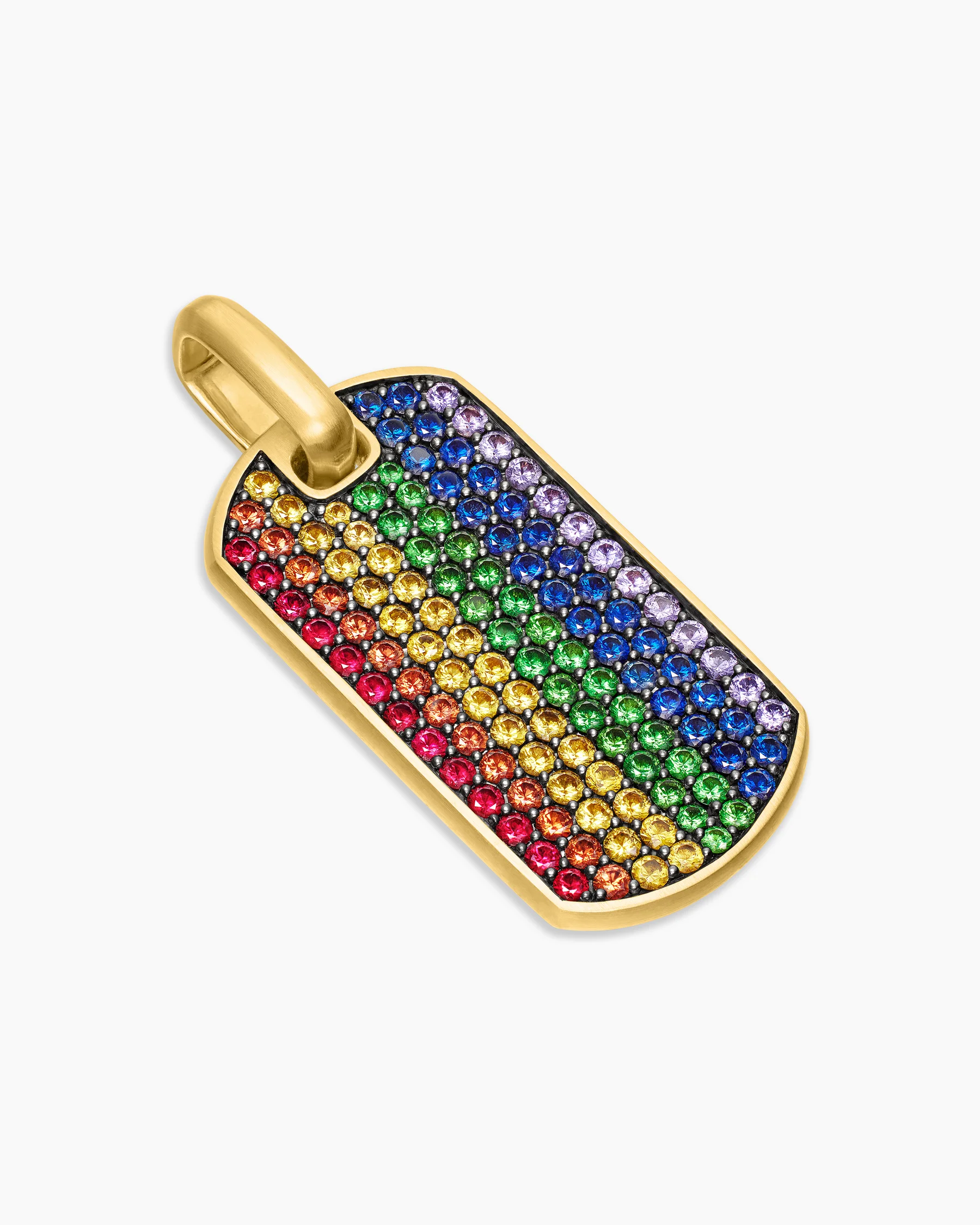 Chevron Tag in 18K Yellow Gold with Diamonds, 35mm 19 Chevron Tag in 18K Yellow Gold with Diamonds, 35mm