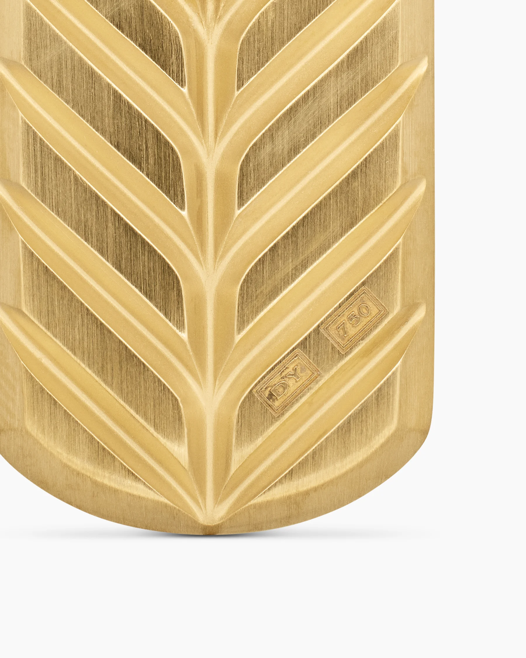 Chevron Tag in 18K Yellow Gold with Diamonds, 35mm 22 Chevron Tag in 18K Yellow Gold with Diamonds, 35mm