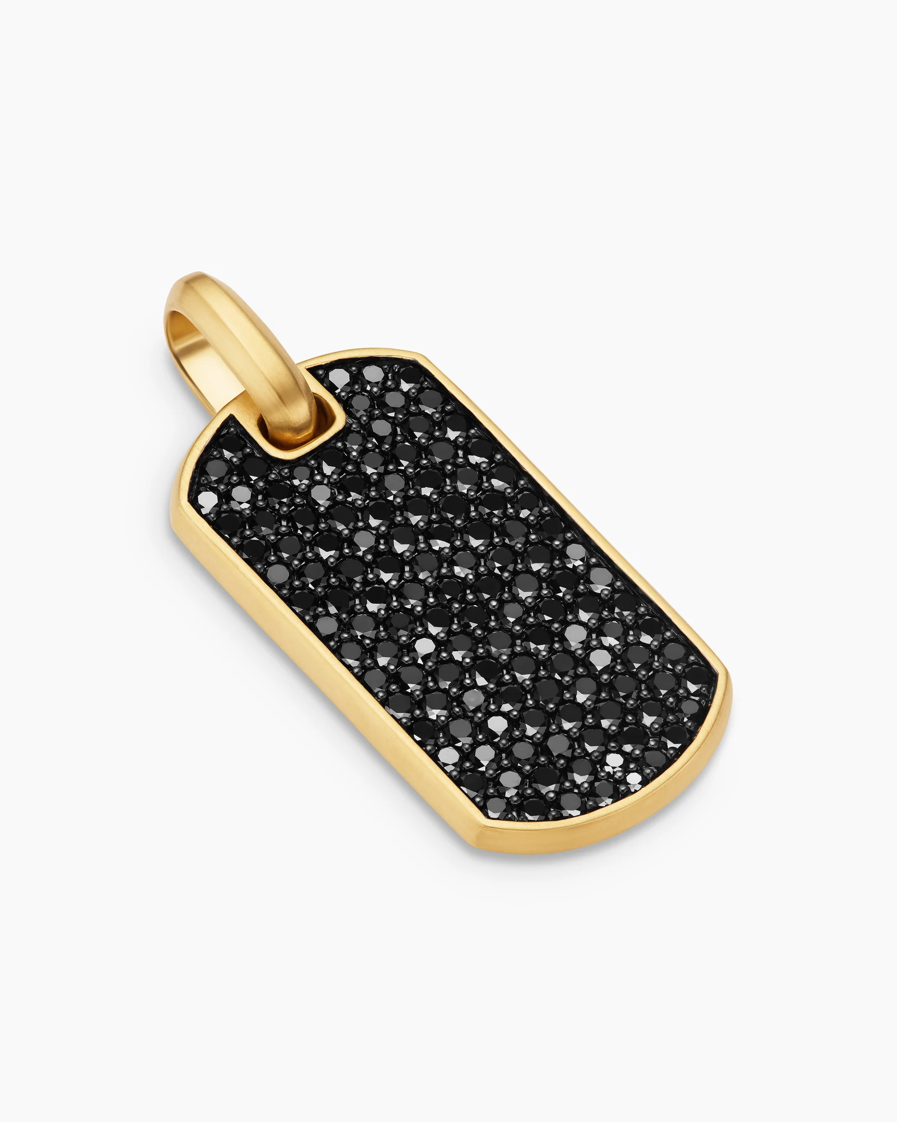 Chevron Tag in 18K Yellow Gold with Diamonds, 35mm 3 Chevron Tag in 18K Yellow Gold with Diamonds, 35mm