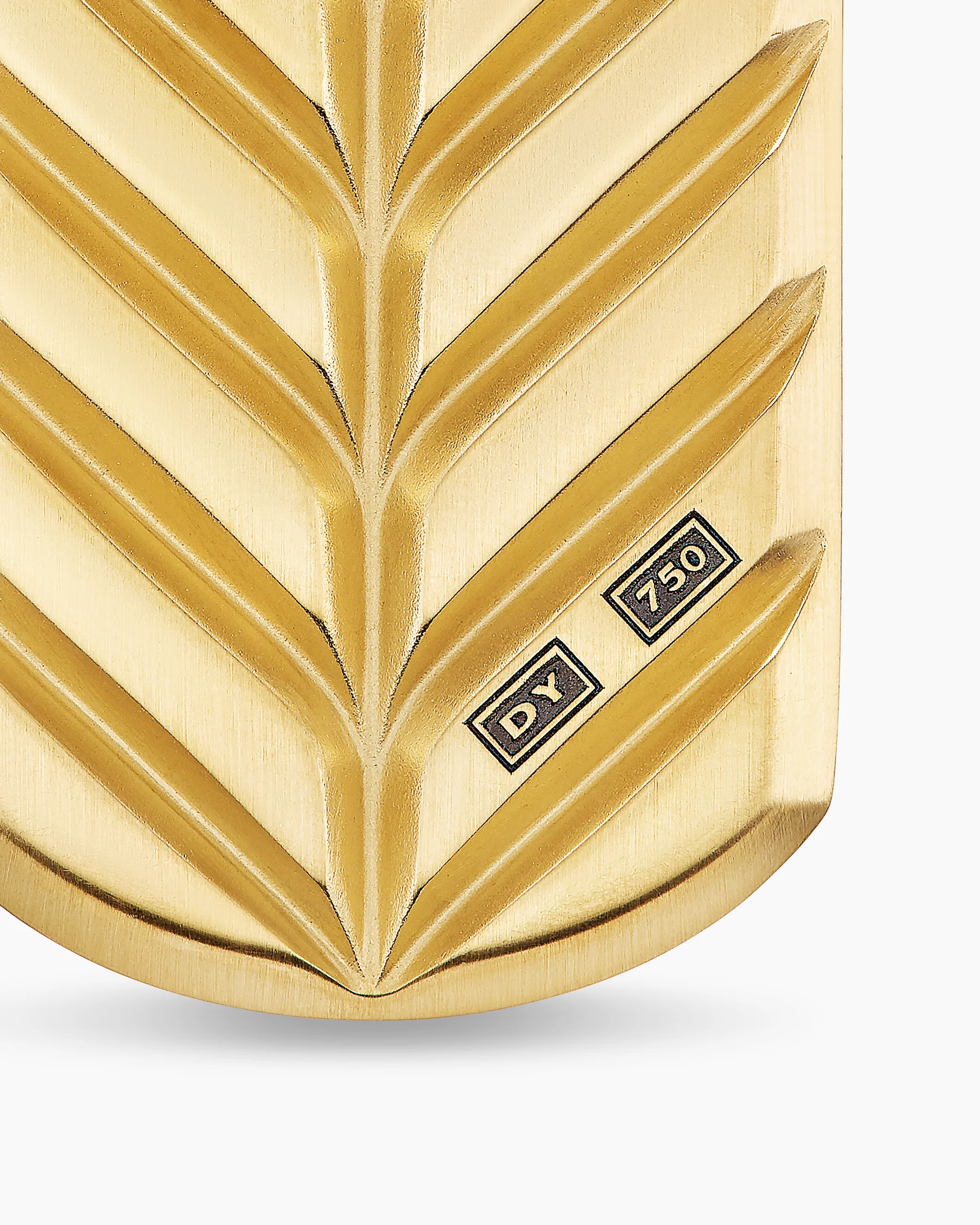 Chevron Tag in 18K Yellow Gold with Diamonds, 35mm 6 Chevron Tag in 18K Yellow Gold with Diamonds, 35mm