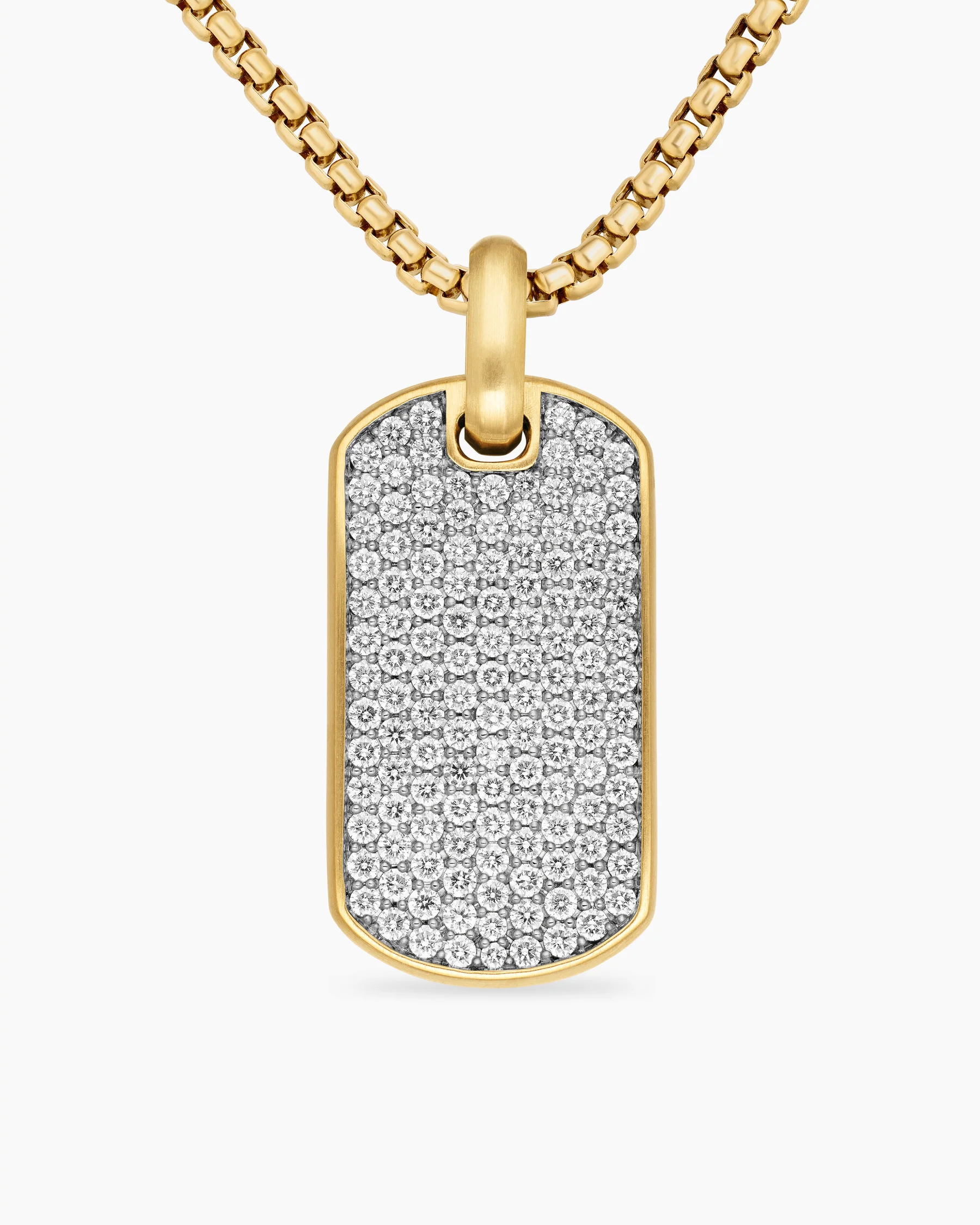 Chevron Tag in 18K Yellow Gold with Diamonds, 35mm 9 Chevron Tag in 18K Yellow Gold with Diamonds, 35mm