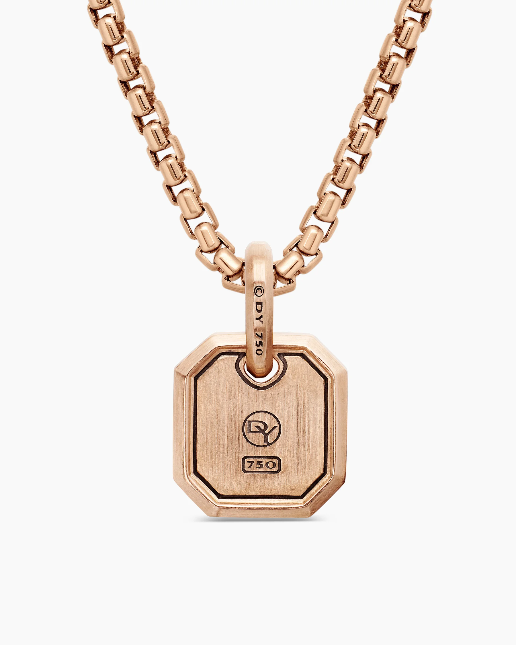 Octagonal Amulet in 18K Yellow Gold with Black Diamonds, 15mm 14 Octagonal Amulet in 18K Yellow Gold with Black Diamonds, 15mm