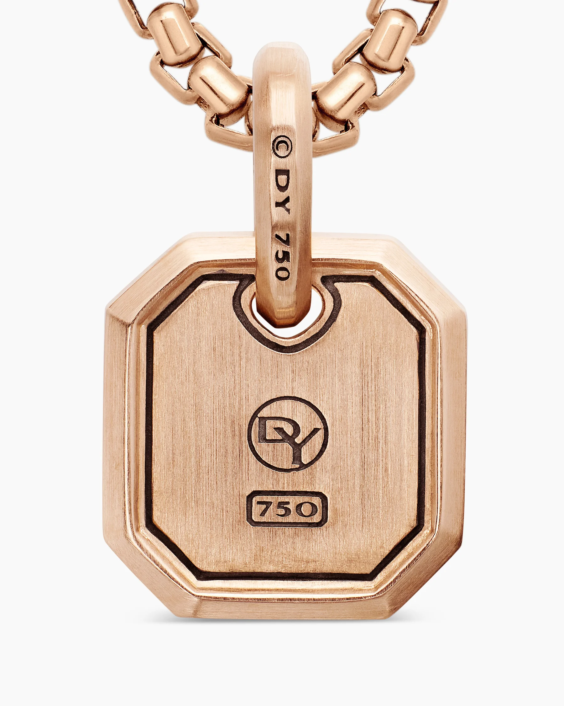 Octagonal Amulet in 18K Yellow Gold with Black Diamonds, 15mm 16 Octagonal Amulet in 18K Yellow Gold with Black Diamonds, 15mm