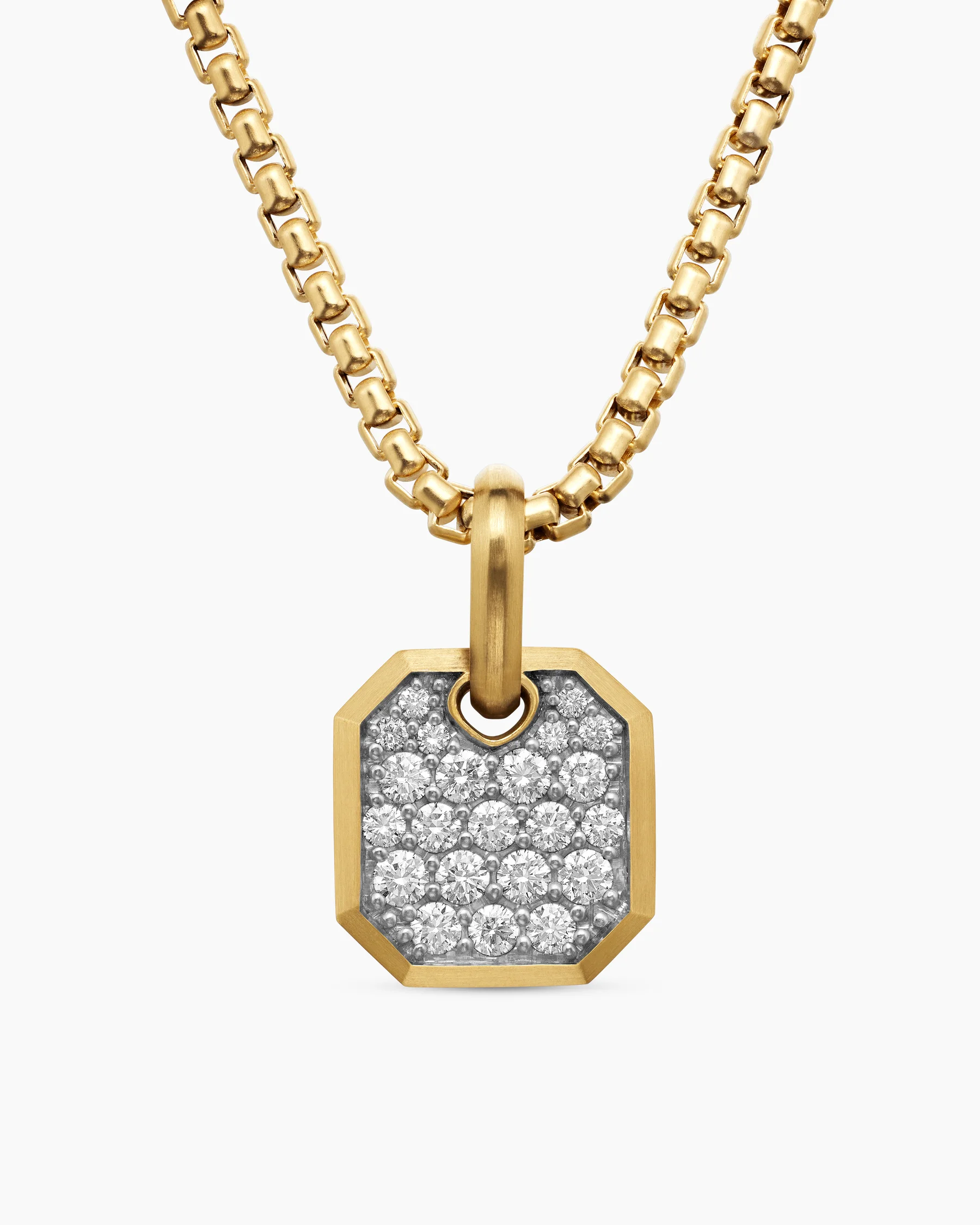 Octagonal Amulet in 18K Yellow Gold with Black Diamonds, 15mm 43 Octagonal Amulet in 18K Yellow Gold with Black Diamonds, 15mm