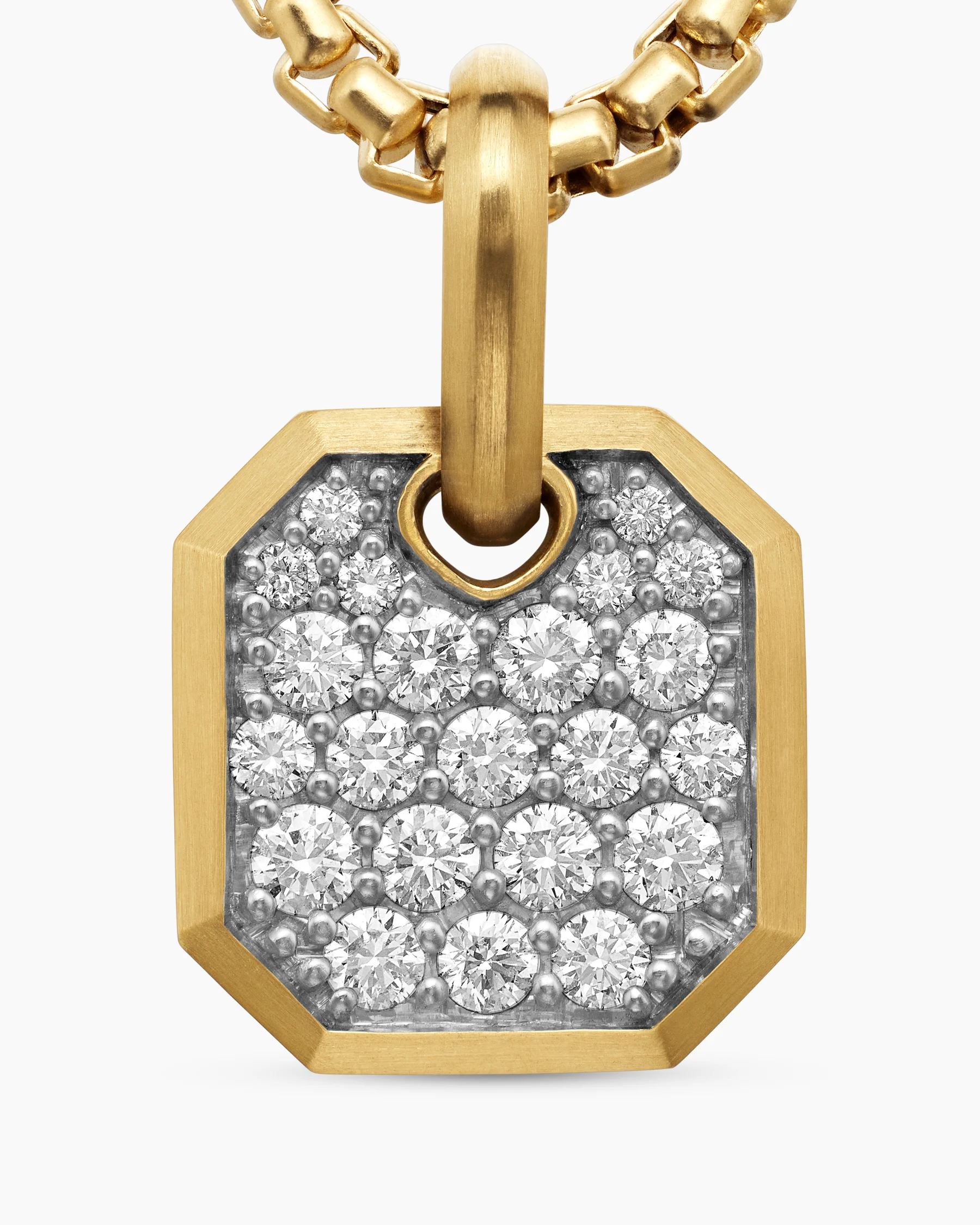 Octagonal Amulet in 18K Yellow Gold with Black Diamonds, 15mm 47 Octagonal Amulet in 18K Yellow Gold with Black Diamonds, 15mm