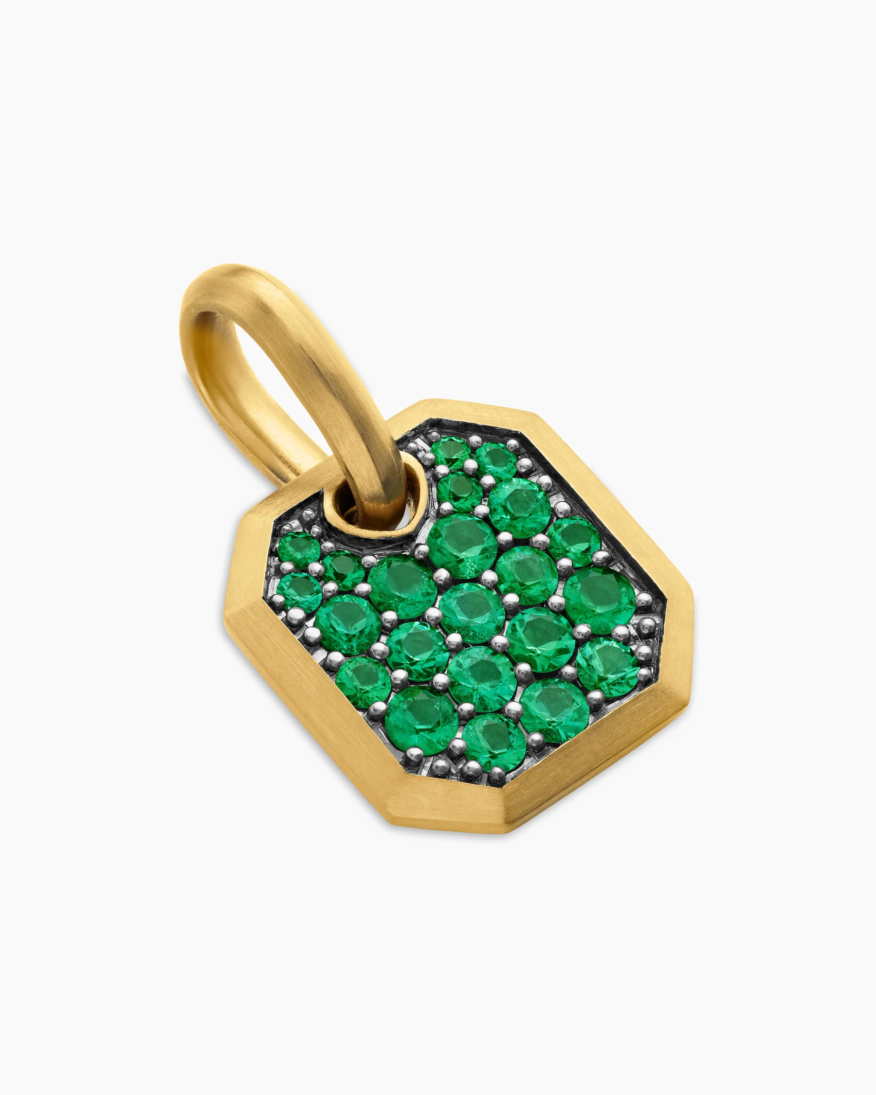 Octagonal Amulet in 18K Yellow Gold with Black Diamonds, 15mm 52 Octagonal Amulet in 18K Yellow Gold with Black Diamonds, 15mm