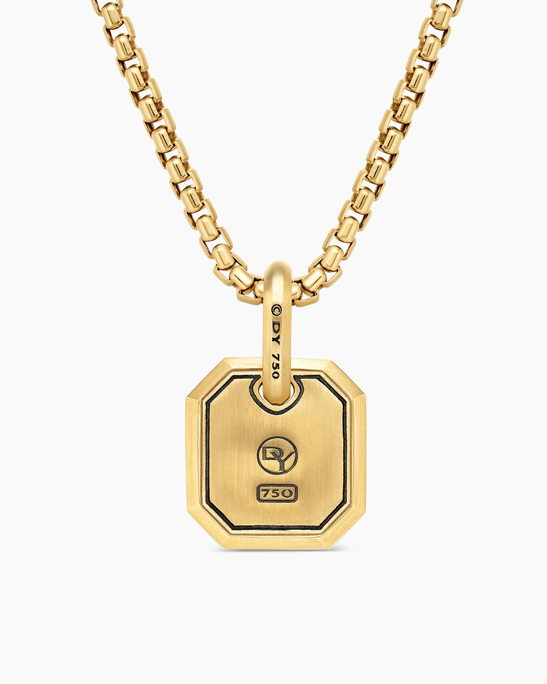 Octagonal Amulet in 18K Yellow Gold with Black Diamonds, 15mm 53 Octagonal Amulet in 18K Yellow Gold with Black Diamonds, 15mm