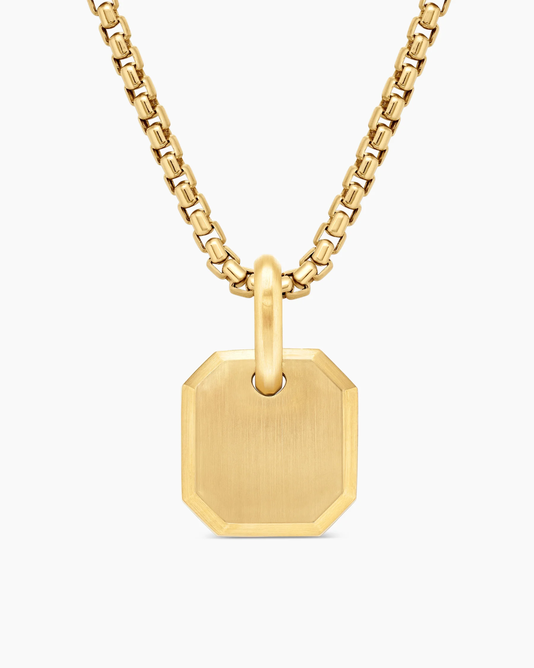 Octagonal Amulet in 18K Yellow Gold with Black Diamonds, 15mm 57 Octagonal Amulet in 18K Yellow Gold with Black Diamonds, 15mm
