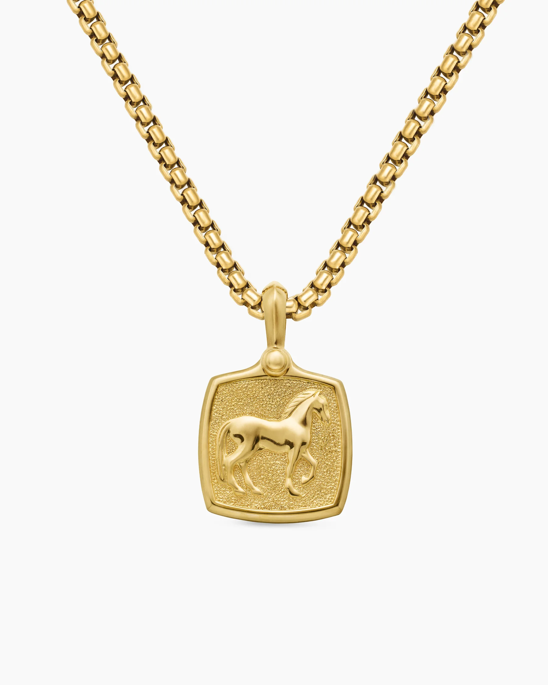 Petrvs® Horse Amulet in Sterling Silver with 18K Yellow Gold, 19mm