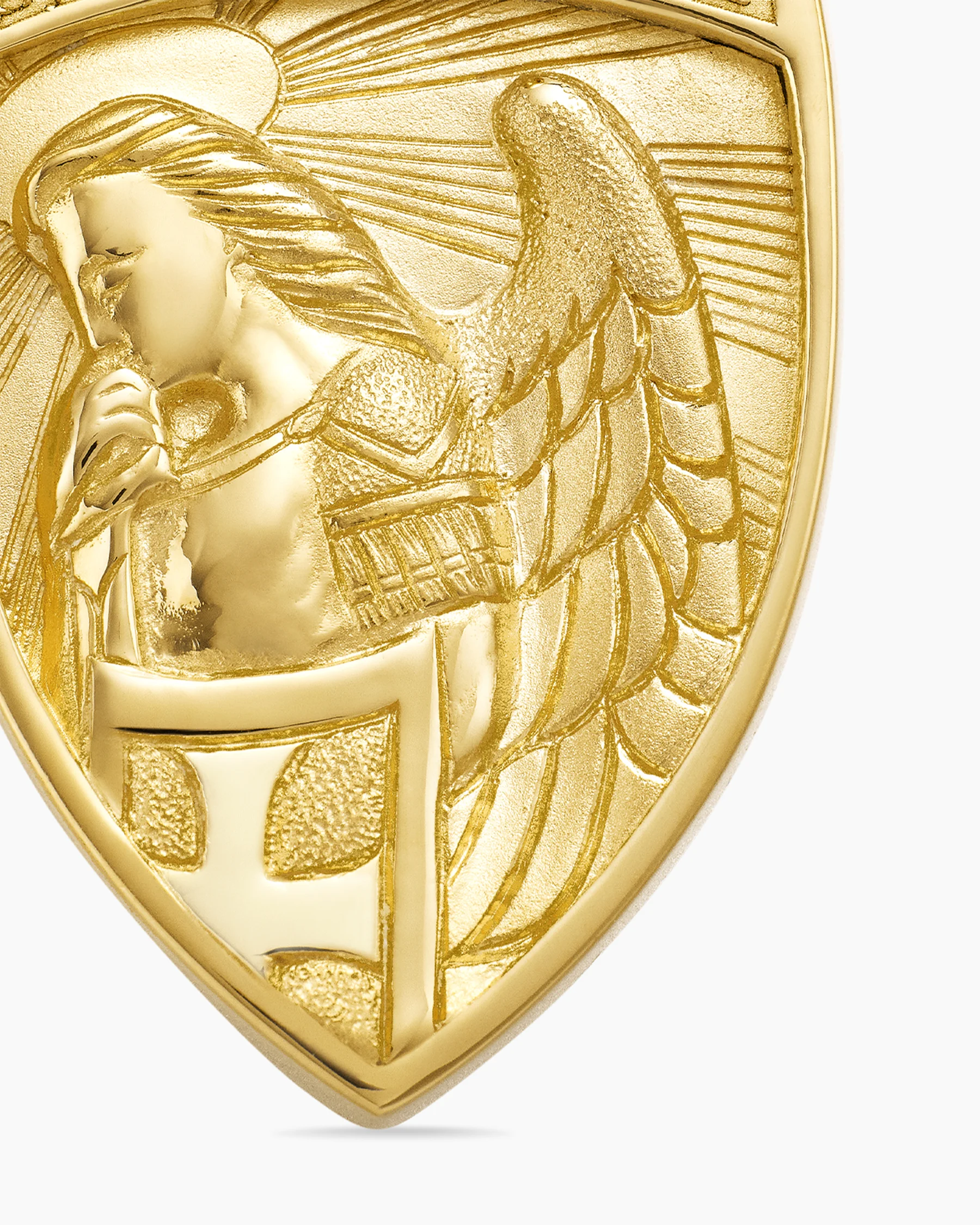 St. Michael Amulet in Sterling Silver with 14K Yellow Gold, 26mm 12 St. Michael Amulet in Sterling Silver with 14K Yellow Gold, 26mm