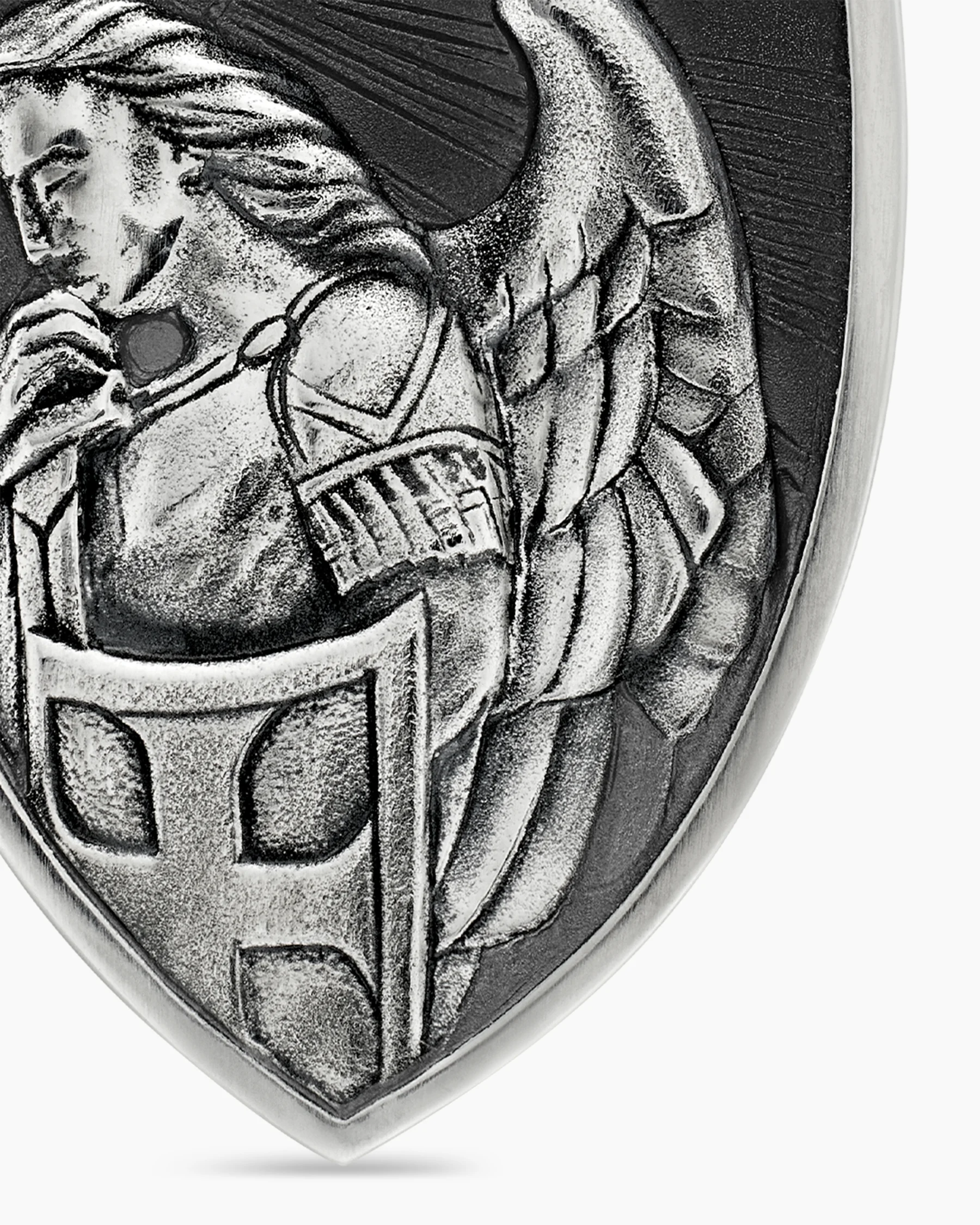 St. Michael Amulet in Sterling Silver with 14K Yellow Gold, 26mm 26 St. Michael Amulet in Sterling Silver with 14K Yellow Gold, 26mm