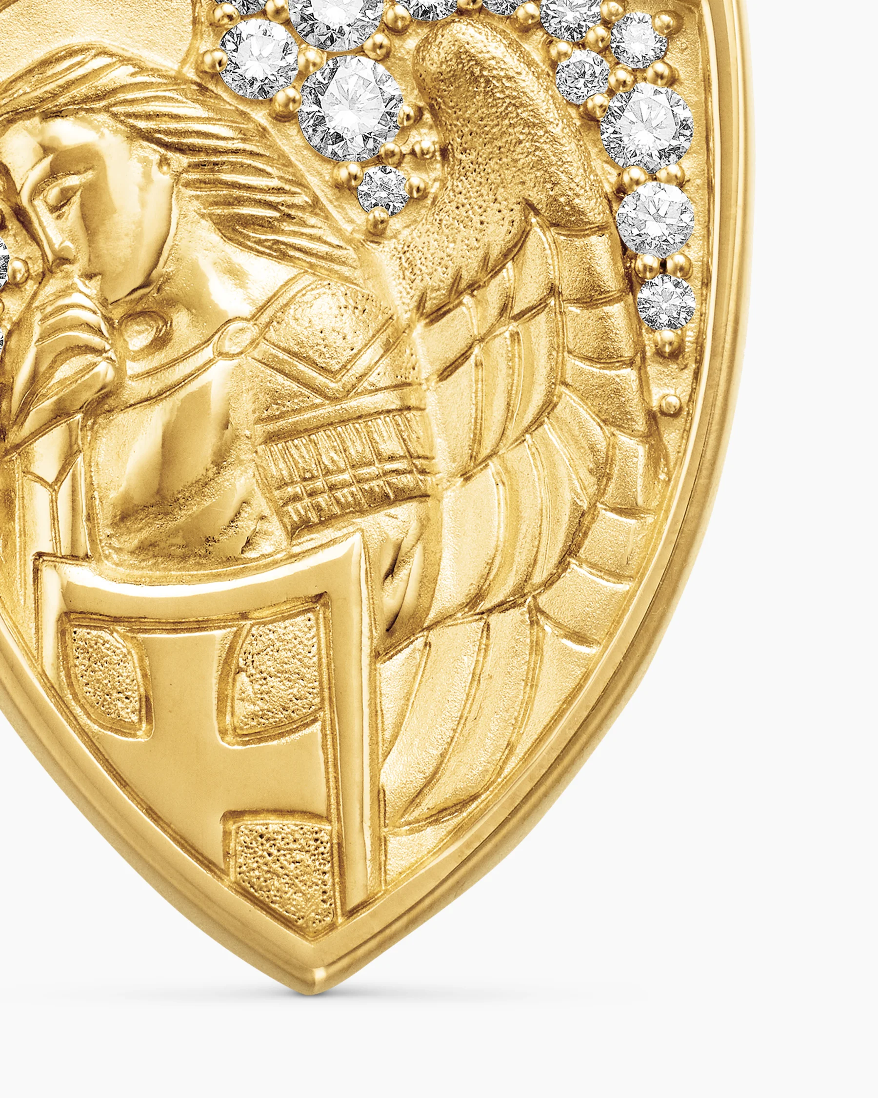 St. Michael Amulet in Sterling Silver with 14K Yellow Gold, 26mm 5 St. Michael Amulet in Sterling Silver with 14K Yellow Gold, 26mm