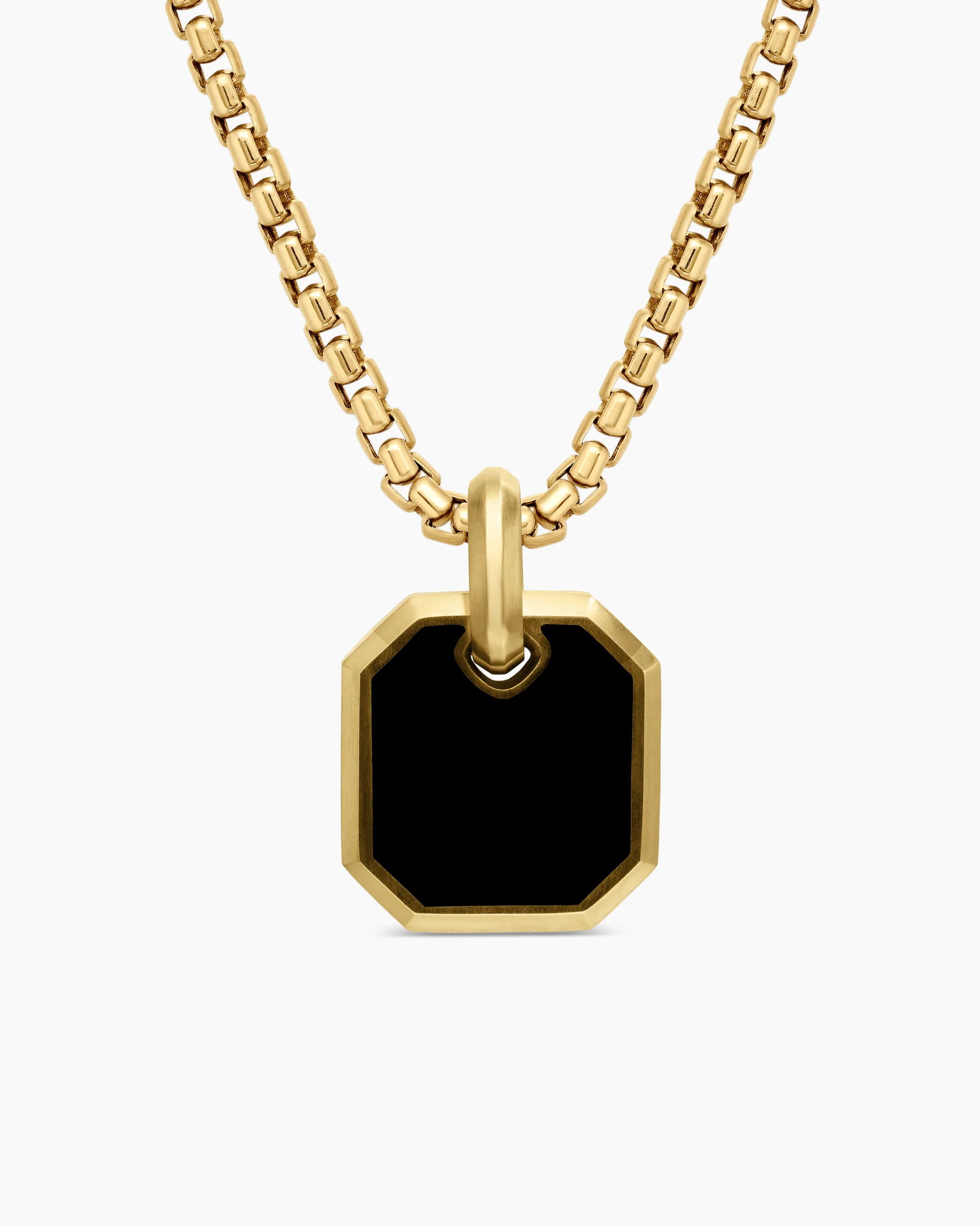 Octagonal Amulet in 18K Yellow Gold with Malachite, 15mm