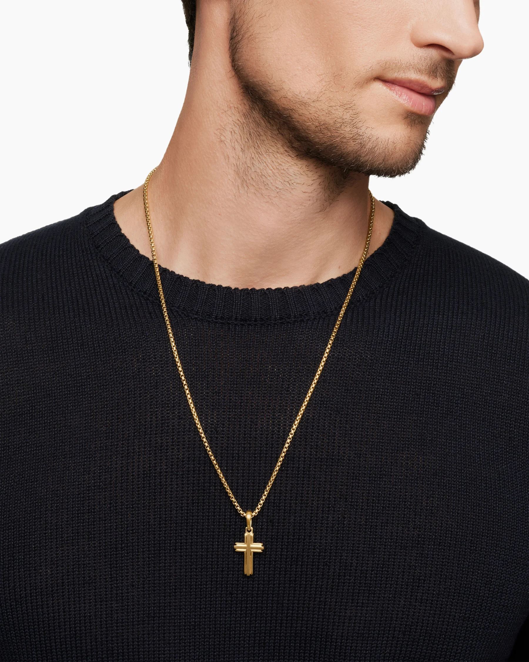 Deco Cross Pendant in Sterling Silver, 27mm 14 Deco Cross Pendant in Sterling Silver, 27mm