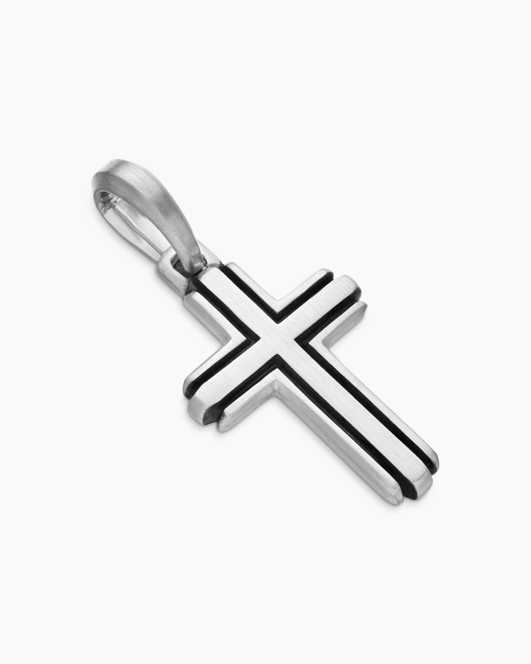 Deco Cross Pendant in Sterling Silver, 27mm 3 Deco Cross Pendant in Sterling Silver, 27mm