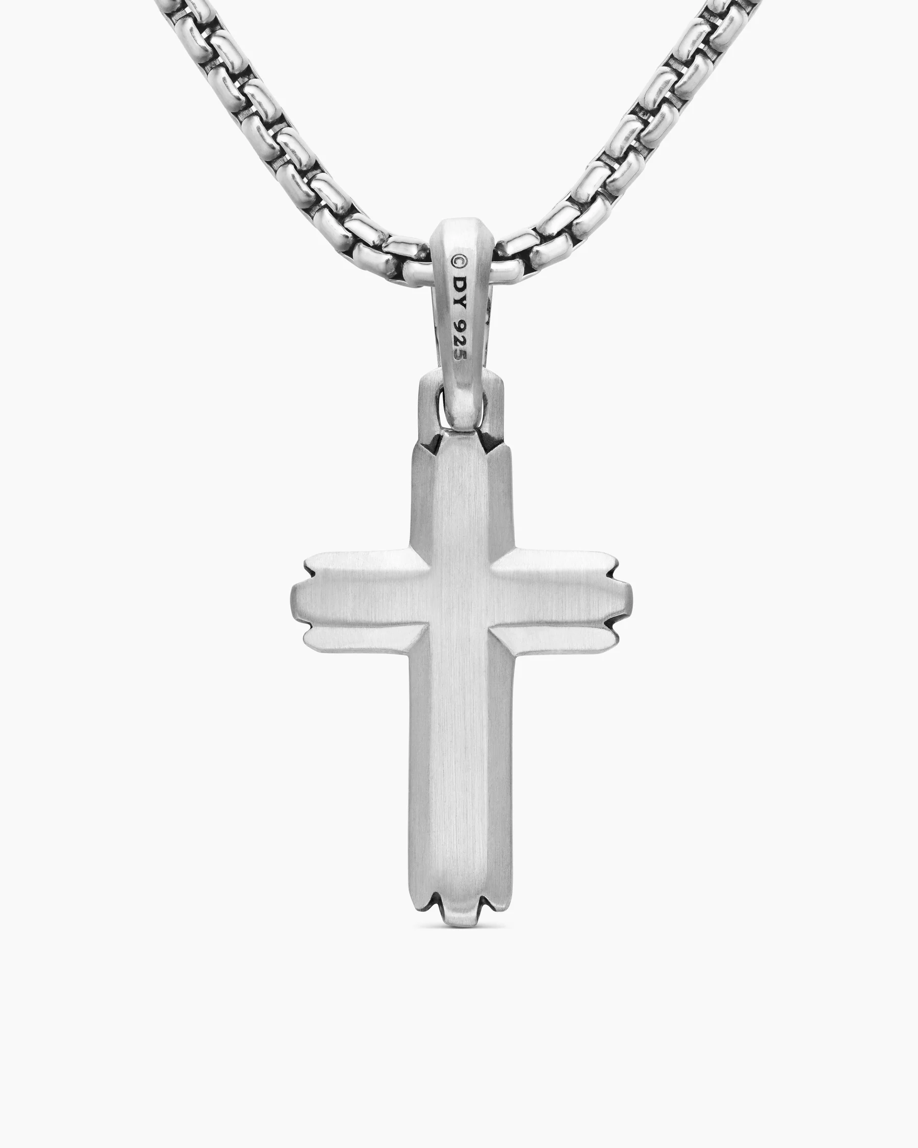 Deco Cross Pendant in Sterling Silver, 27mm 4 Deco Cross Pendant in Sterling Silver, 27mm