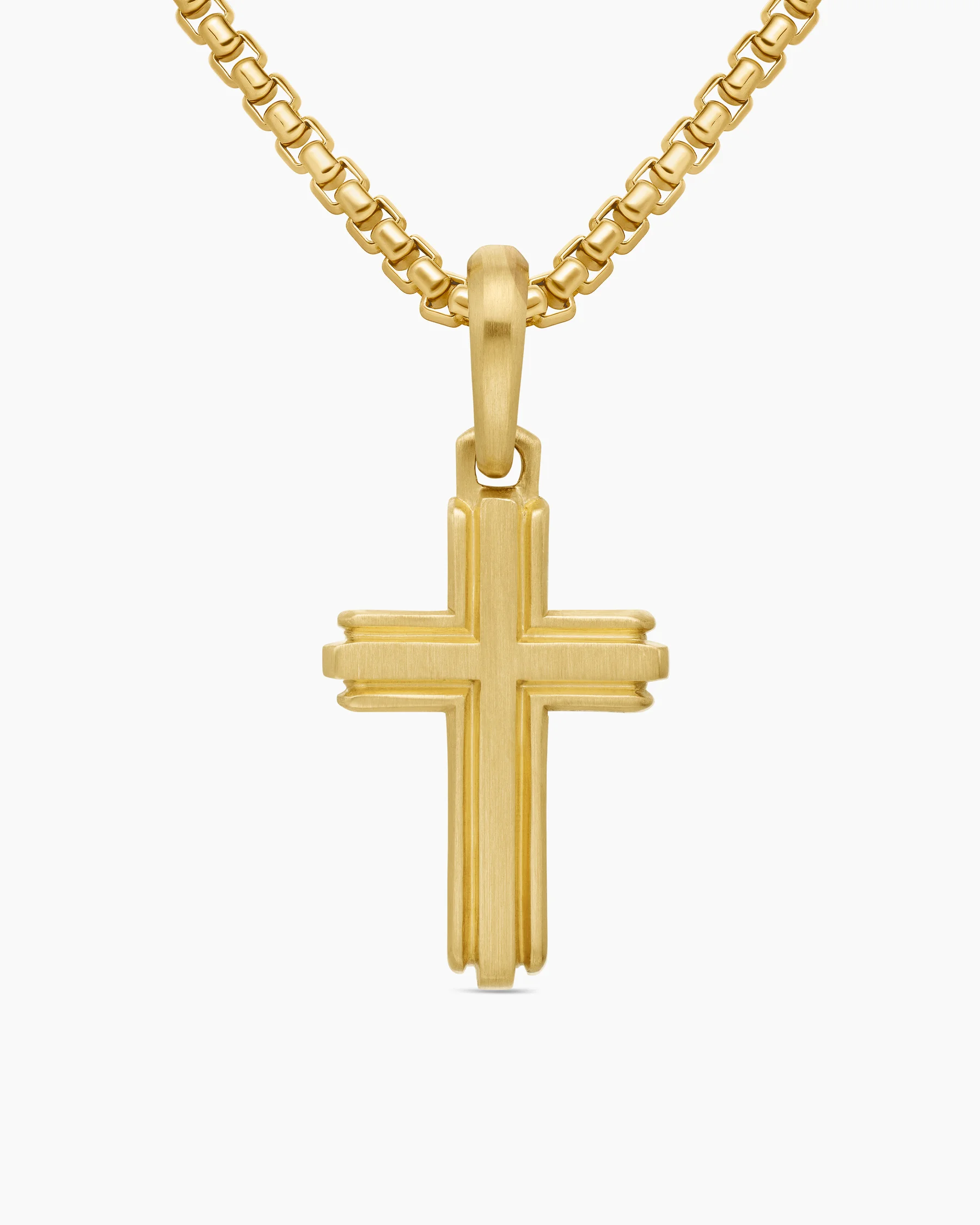 Deco Cross Pendant in Sterling Silver, 27mm 8 Deco Cross Pendant in Sterling Silver, 27mm
