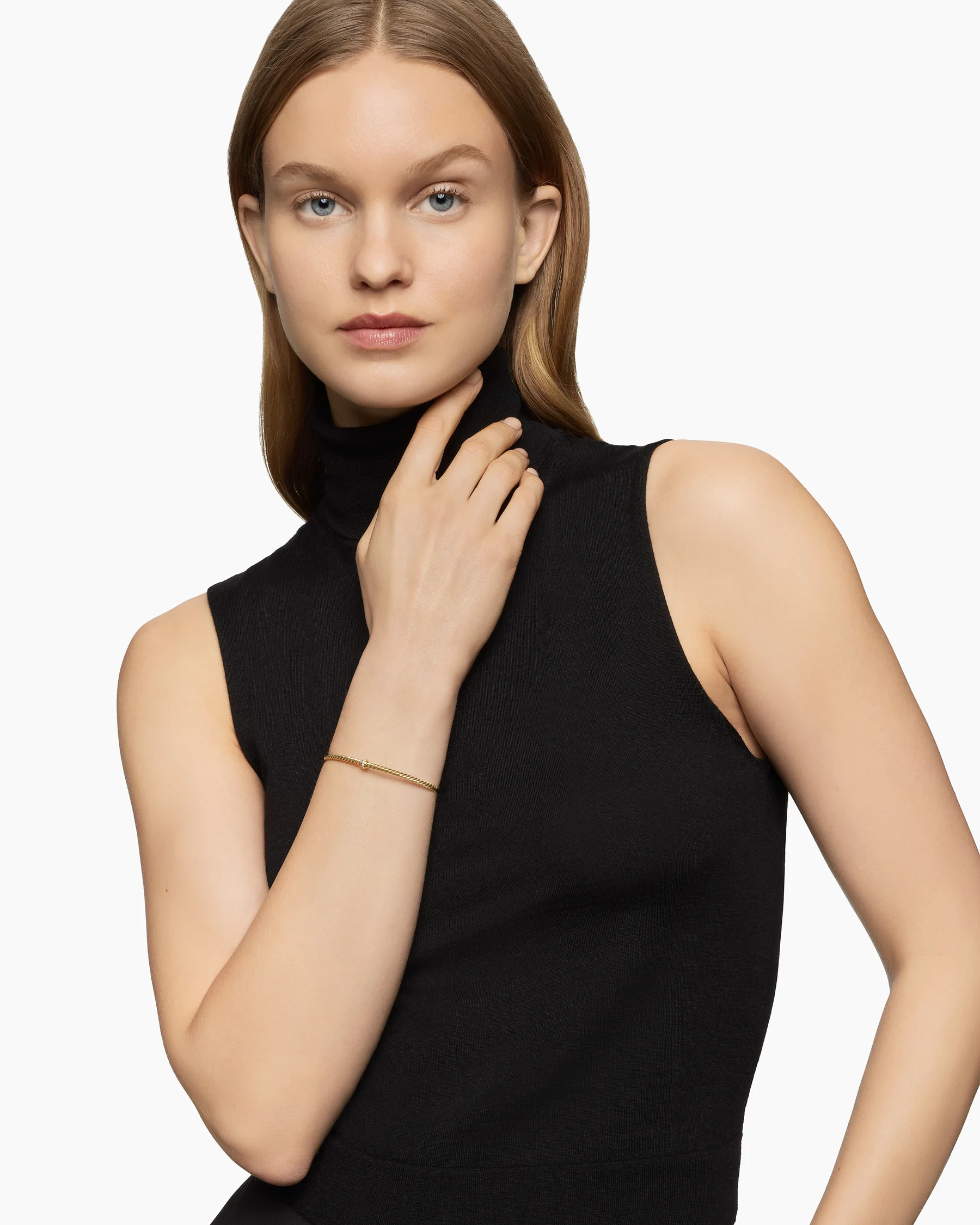 Classic Cablespira® Flex Station Bracelet in 18K Yellow Gold with Diamonds, 3mm 2 Classic Cablespira® Flex Station Bracelet in 18K Yellow Gold with Diamonds, 3mm