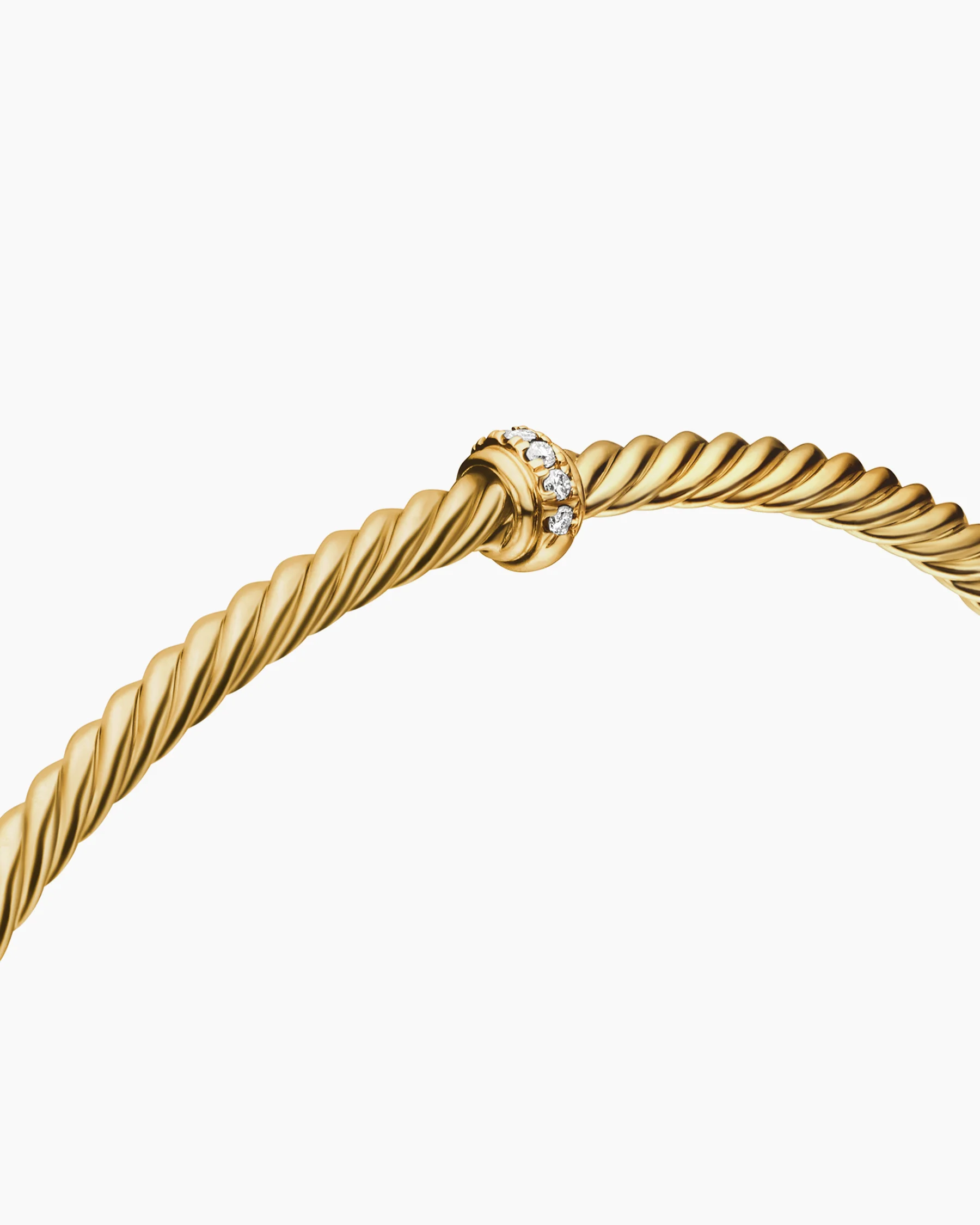 Classic Cablespira® Flex Station Bracelet in 18K Yellow Gold with Diamonds, 3mm 5 Classic Cablespira® Flex Station Bracelet in 18K Yellow Gold with Diamonds, 3mm