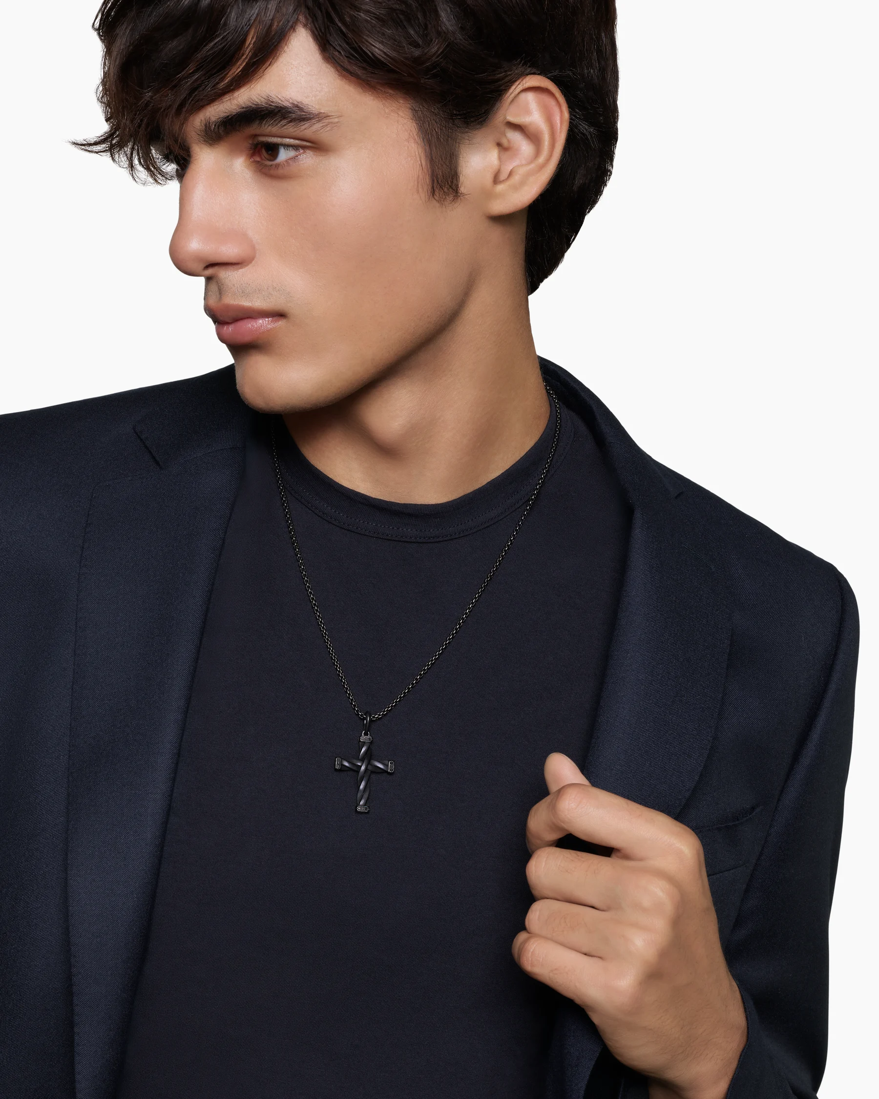 DY Helios™ Cross Pendant in Sterling Silver, 36mm 2 DY Helios™ Cross Pendant in Sterling Silver, 36mm