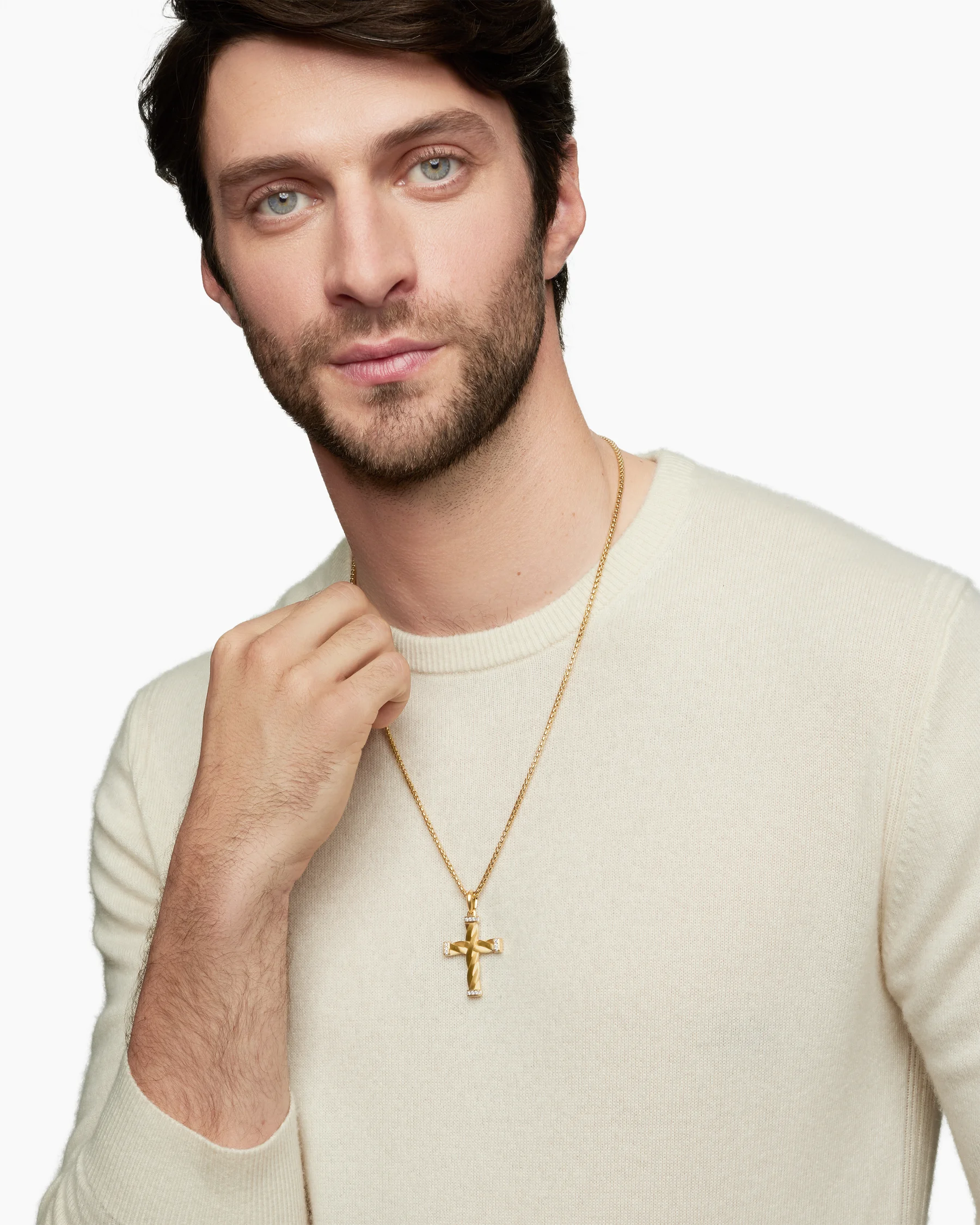 DY Helios™ Cross Pendant in Sterling Silver, 36mm 33 DY Helios™ Cross Pendant in Sterling Silver, 36mm