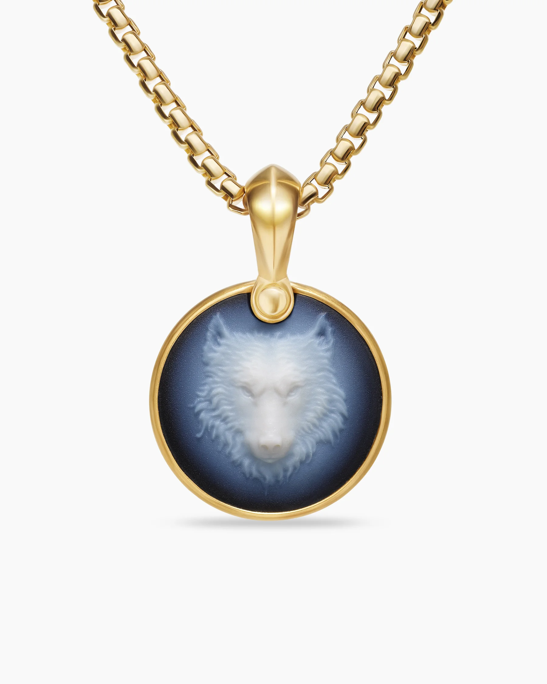 Petrvs® Wolf Amulet in 18K Yellow Gold with Diamonds, 21mm 80 Petrvs® Wolf Amulet in 18K Yellow Gold with Diamonds, 21mm