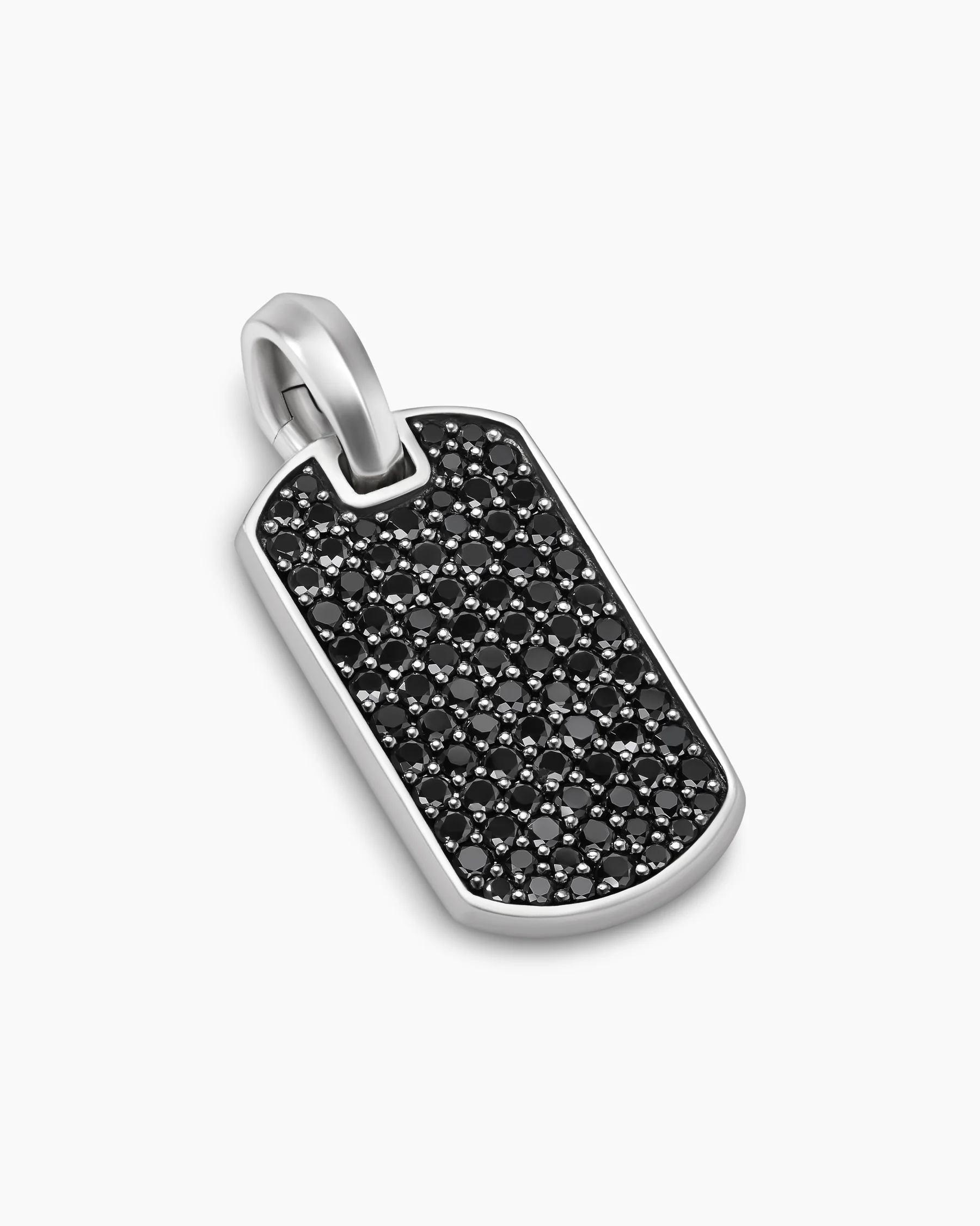 Chevron Tag in 18K Yellow Gold with Black Diamonds, 21mm 10 Chevron Tag in 18K Yellow Gold with Black Diamonds, 21mm