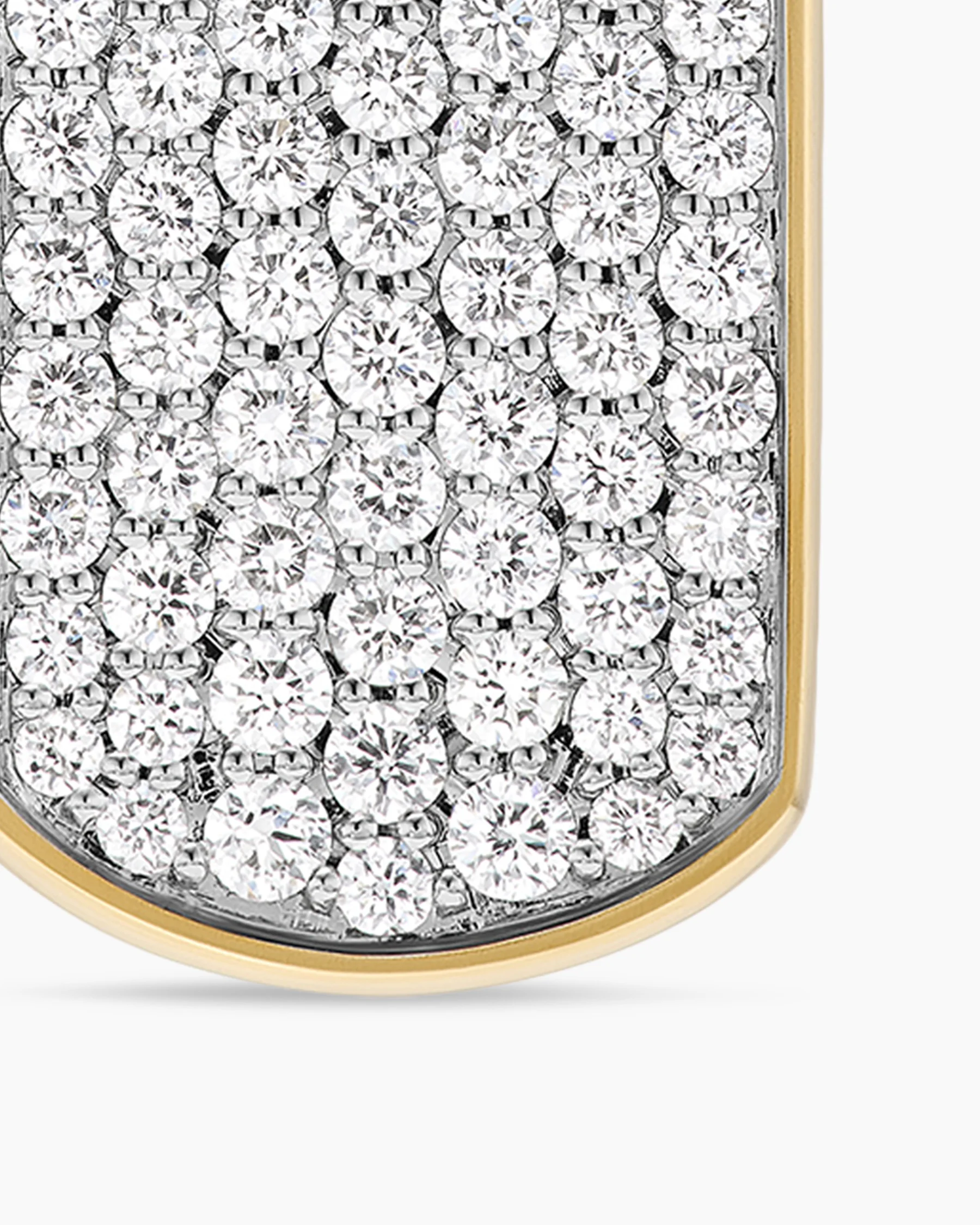 Chevron Tag in 18K Yellow Gold with Black Diamonds, 21mm 103 Chevron Tag in 18K Yellow Gold with Black Diamonds, 21mm