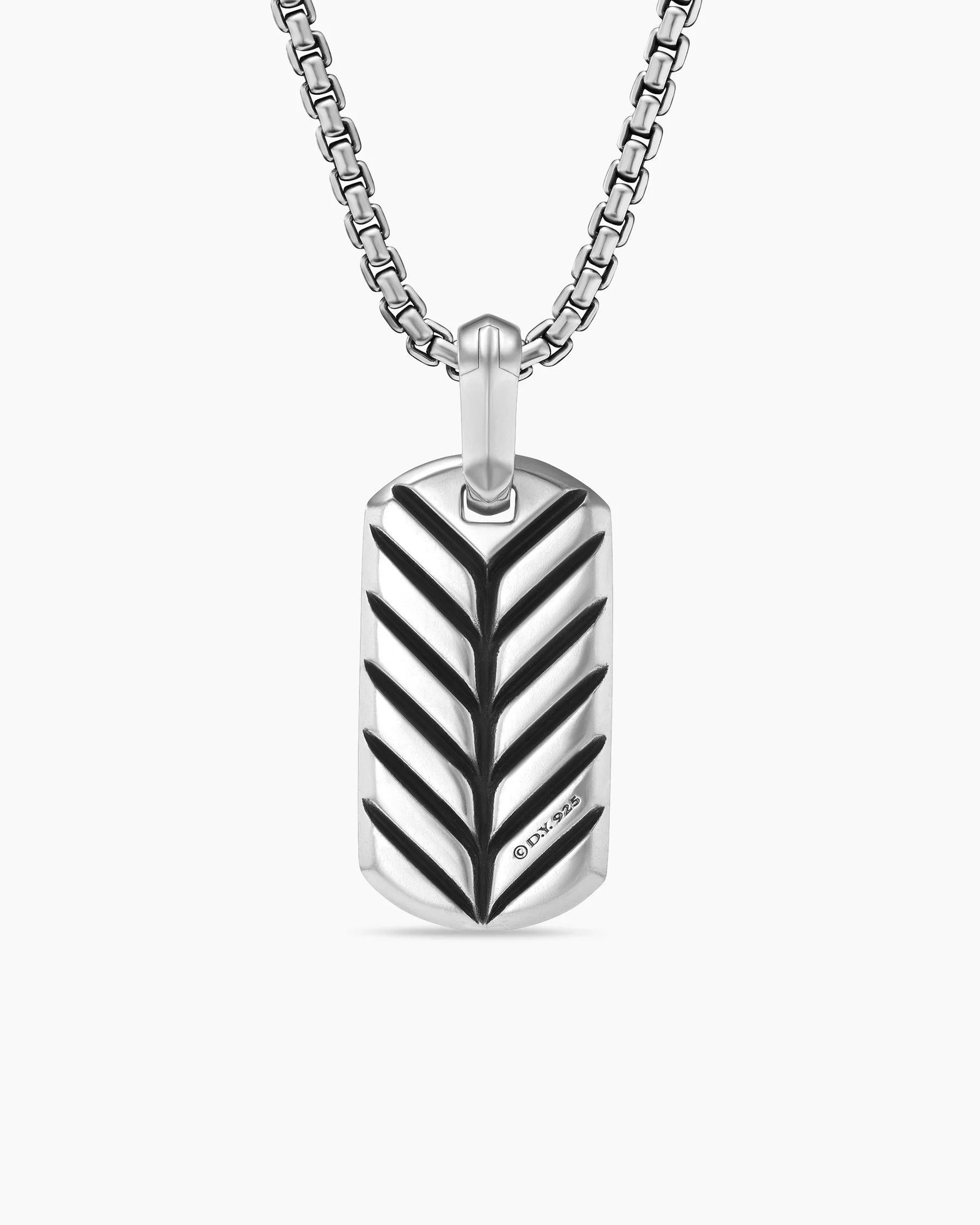 Chevron Tag in 18K Yellow Gold with Black Diamonds, 21mm 11 Chevron Tag in 18K Yellow Gold with Black Diamonds, 21mm