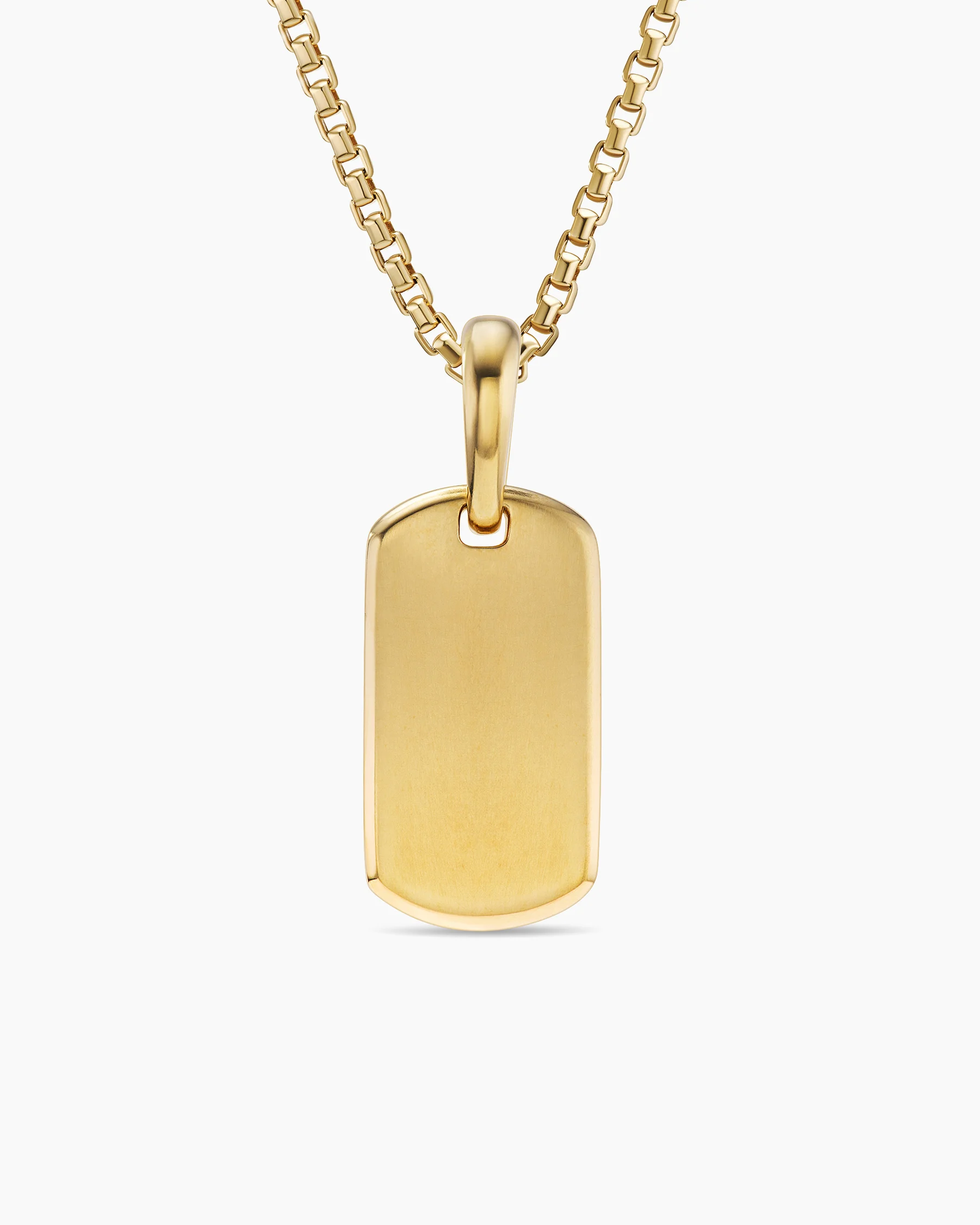 Chevron Tag in 18K Yellow Gold with Black Diamonds, 21mm 113 Chevron Tag in 18K Yellow Gold with Black Diamonds, 21mm