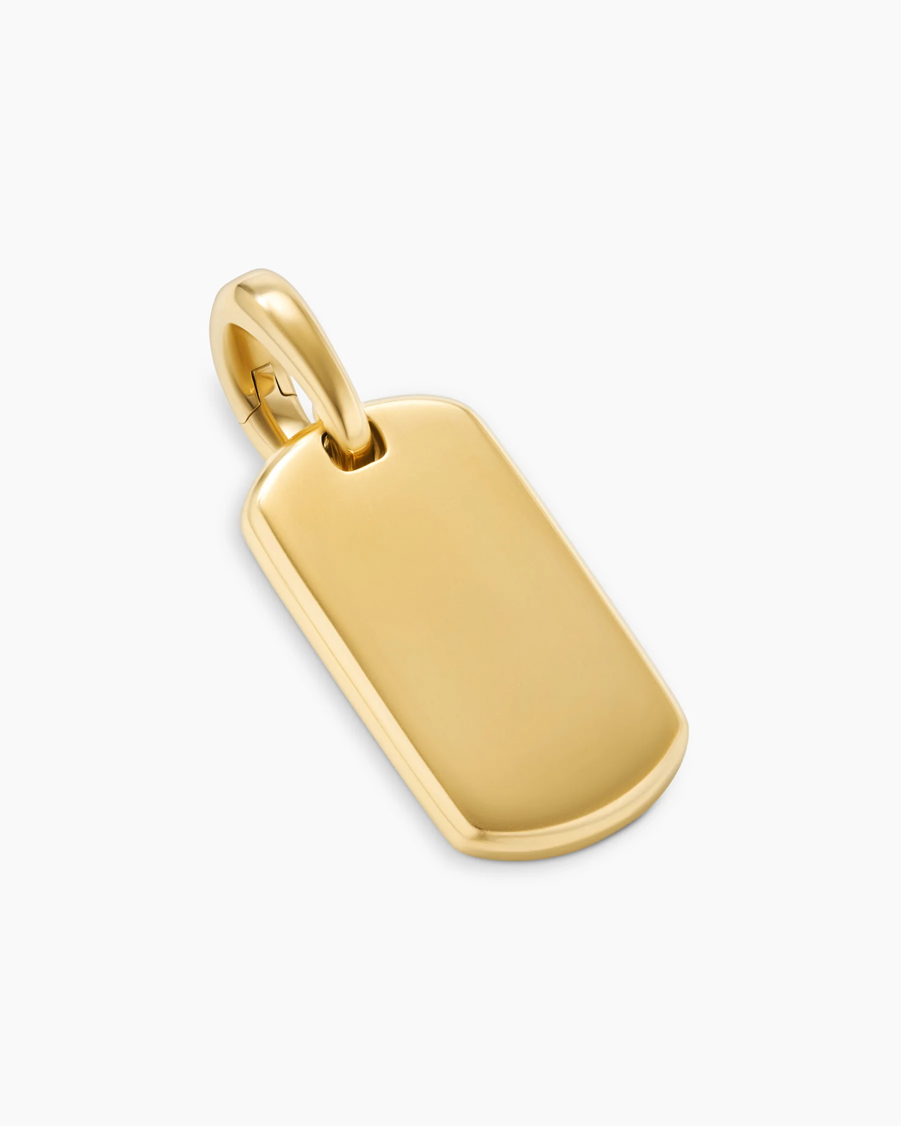Chevron Tag in 18K Yellow Gold with Black Diamonds, 21mm 115 Chevron Tag in 18K Yellow Gold with Black Diamonds, 21mm