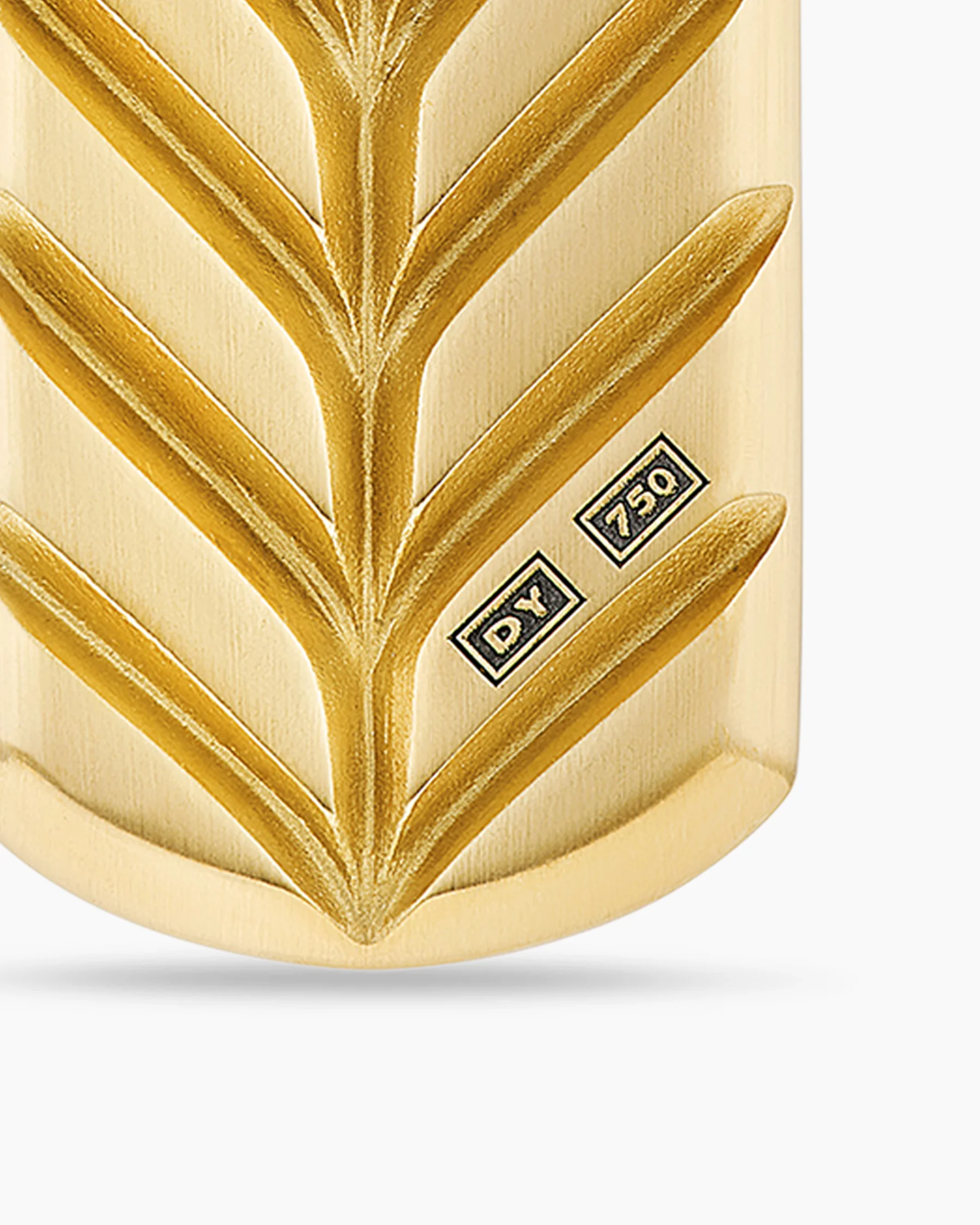 Chevron Tag in 18K Yellow Gold with Black Diamonds, 21mm 118 Chevron Tag in 18K Yellow Gold with Black Diamonds, 21mm