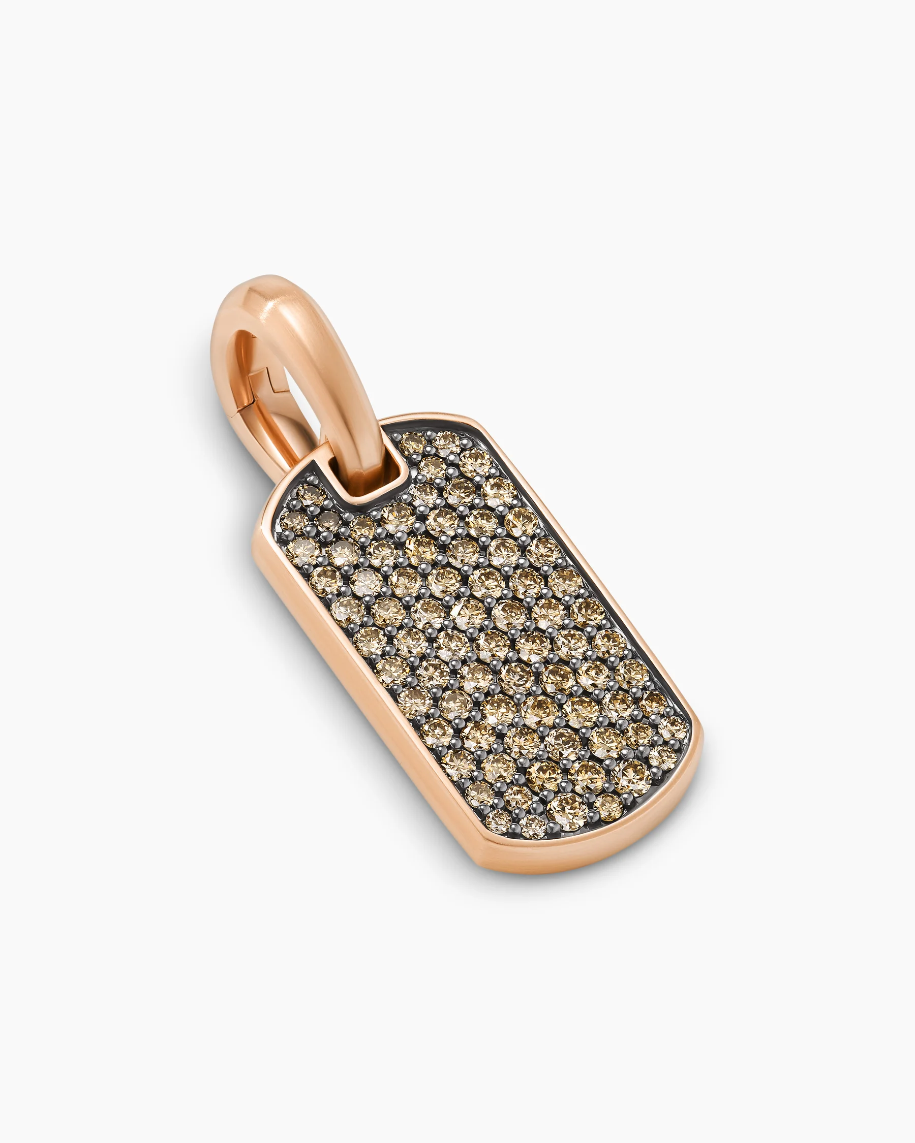 Chevron Tag in 18K Yellow Gold with Black Diamonds, 21mm 123 Chevron Tag in 18K Yellow Gold with Black Diamonds, 21mm