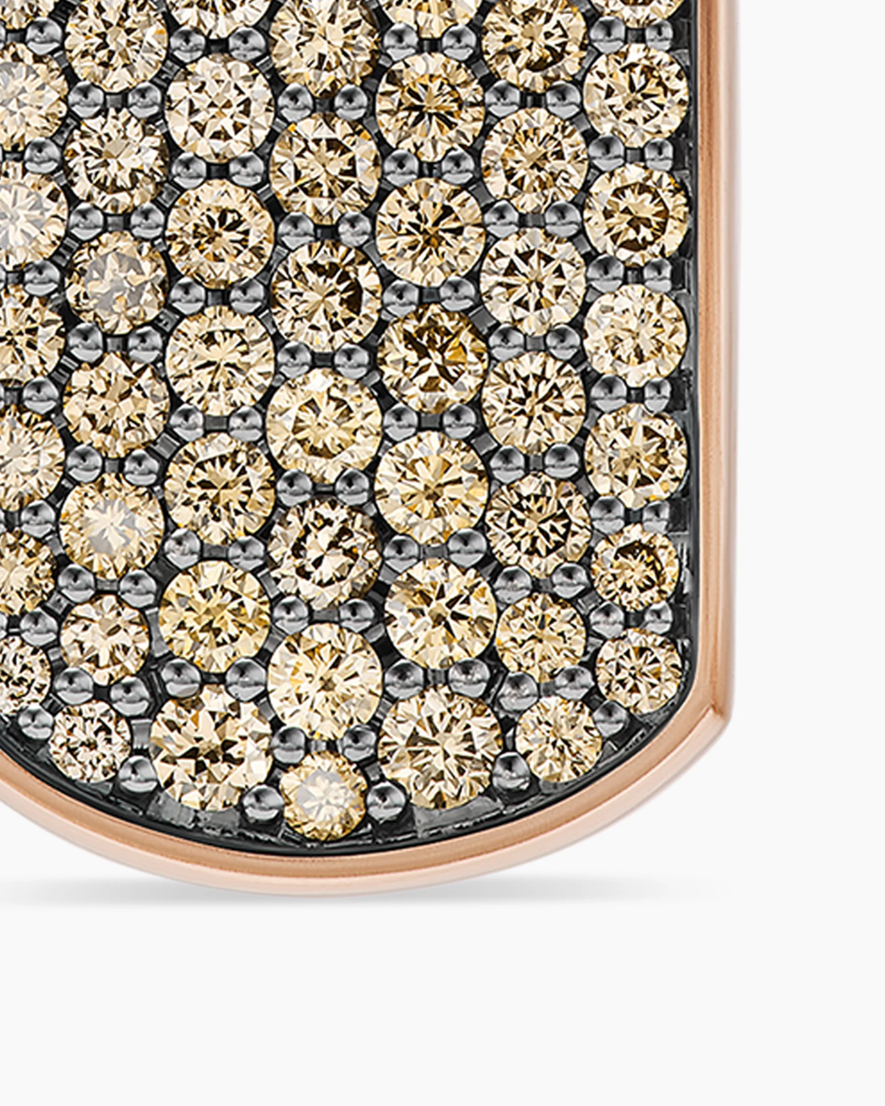 Chevron Tag in 18K Yellow Gold with Black Diamonds, 21mm 125 Chevron Tag in 18K Yellow Gold with Black Diamonds, 21mm