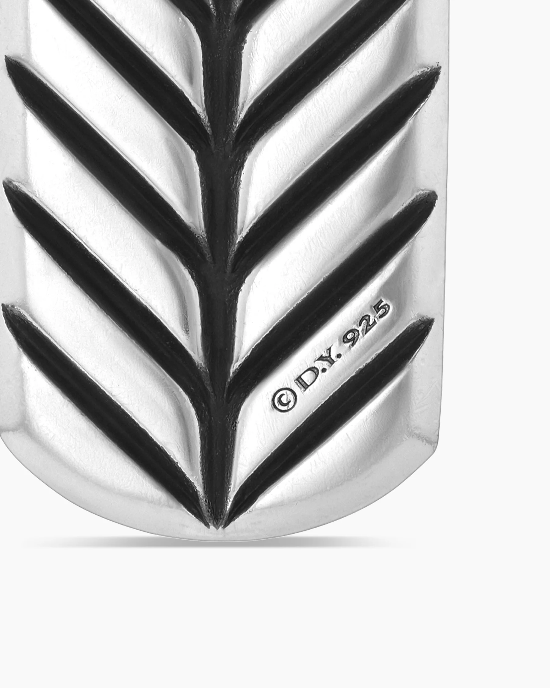 Chevron Tag in 18K Yellow Gold with Black Diamonds, 21mm 13 Chevron Tag in 18K Yellow Gold with Black Diamonds, 21mm