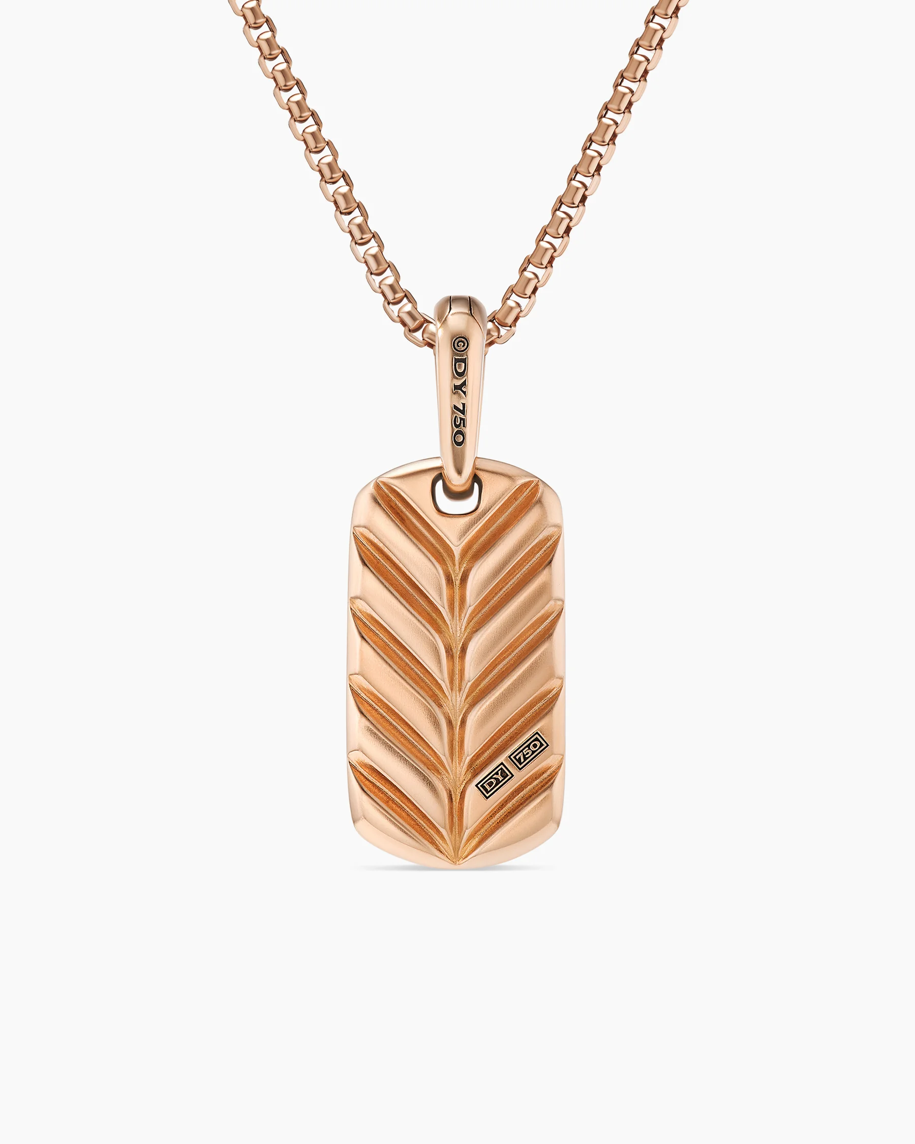 Chevron Tag in 18K Yellow Gold with Black Diamonds, 21mm 131 Chevron Tag in 18K Yellow Gold with Black Diamonds, 21mm